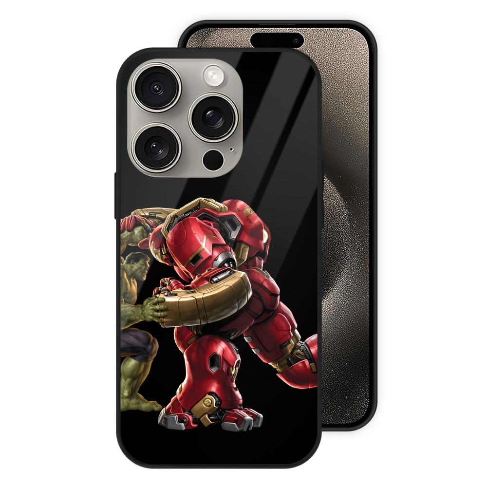 （画像用） アベンジャーズ The Avengers 【iPhone15Pro対応】スマホケース 耐衝撃＆黄変防止 背面ガラス