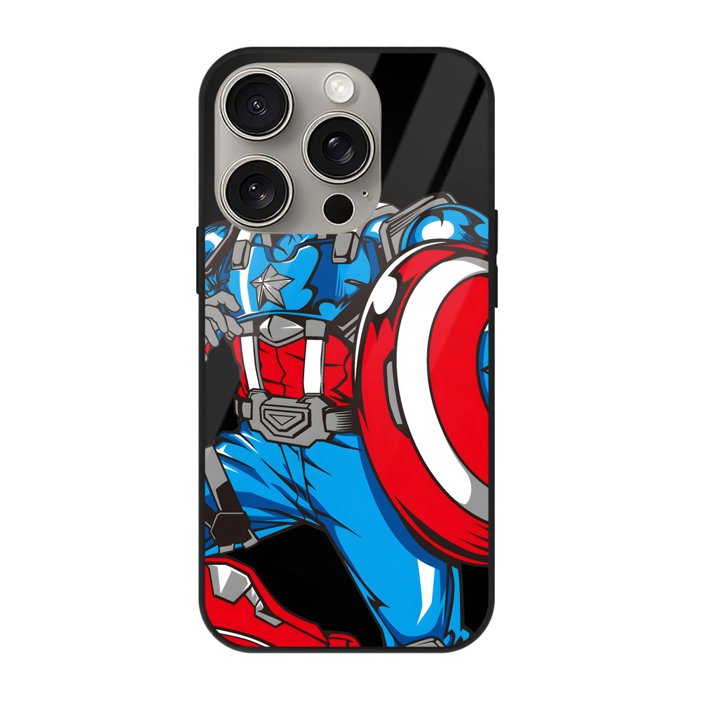 （画像用） アベンジャーズ The Avengers 【iPhone15Pro対応】スマホケース 耐衝撃＆黄変防止 背面ガラス