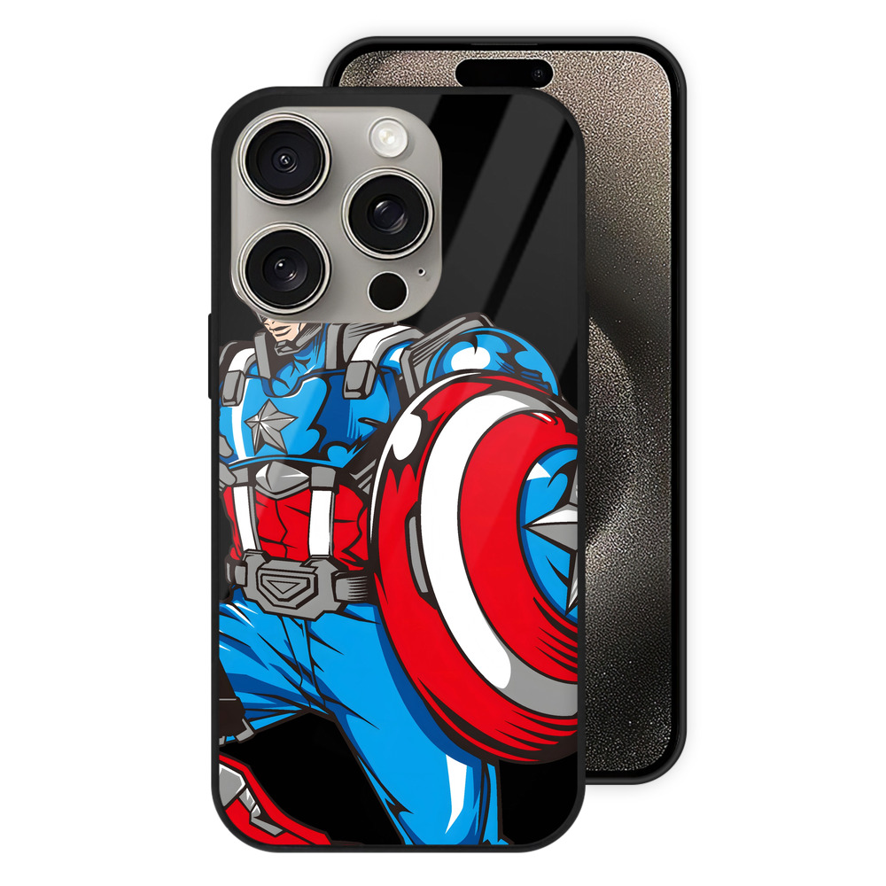 （画像用） アベンジャーズ The Avengers 【iPhone15Pro対応】スマホケース 耐衝撃＆黄変防止 背面ガラス