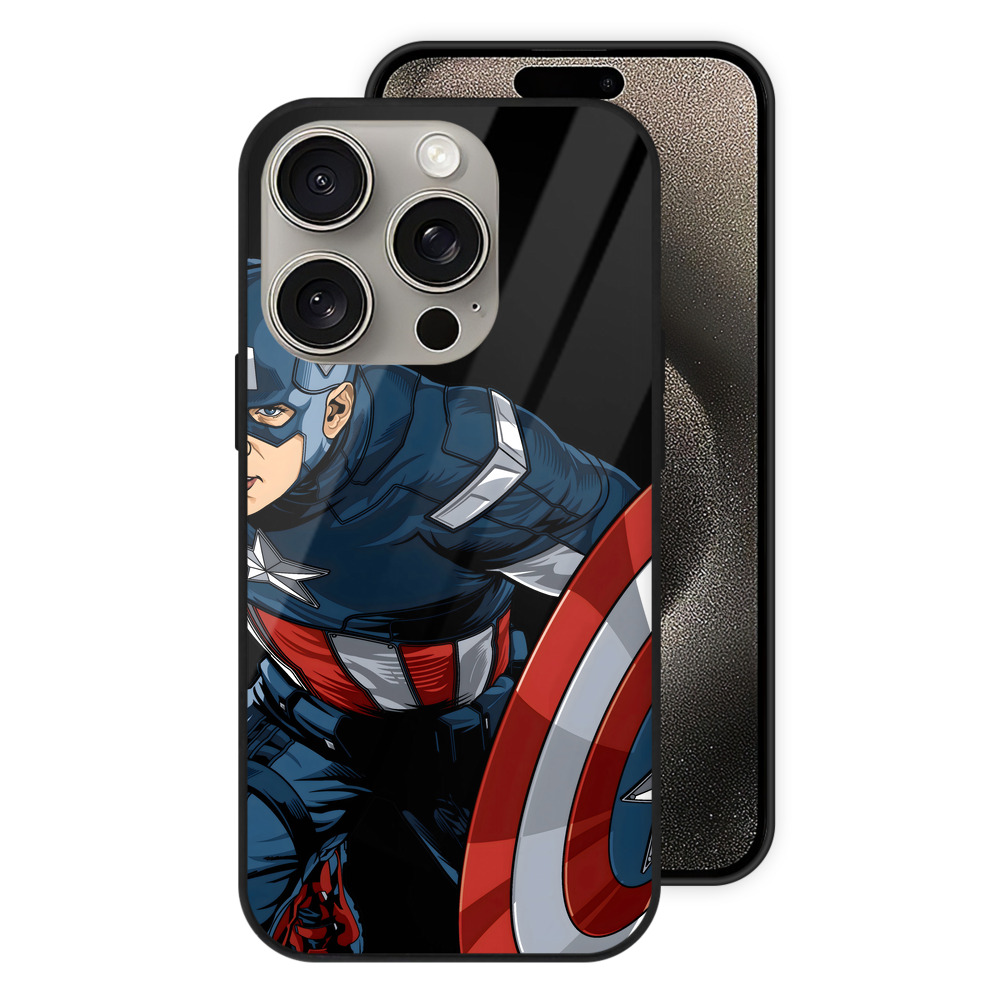 （画像用） アベンジャーズ The Avengers 【iPhone15Pro対応】スマホケース 耐衝撃＆黄変防止 背面ガラス