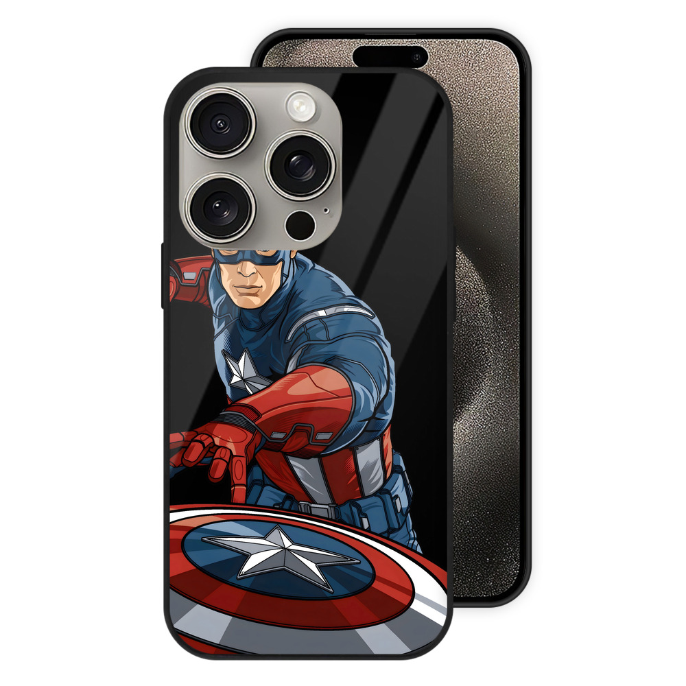 （画像用） アベンジャーズ The Avengers 【iPhone15Pro対応】スマホケース 耐衝撃＆黄変防止 背面ガラス