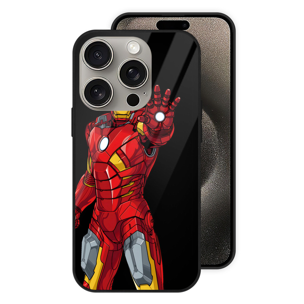（画像用） アベンジャーズ The Avengers 【iPhone15Pro対応】スマホケース 耐衝撃＆黄変防止 背面ガラス