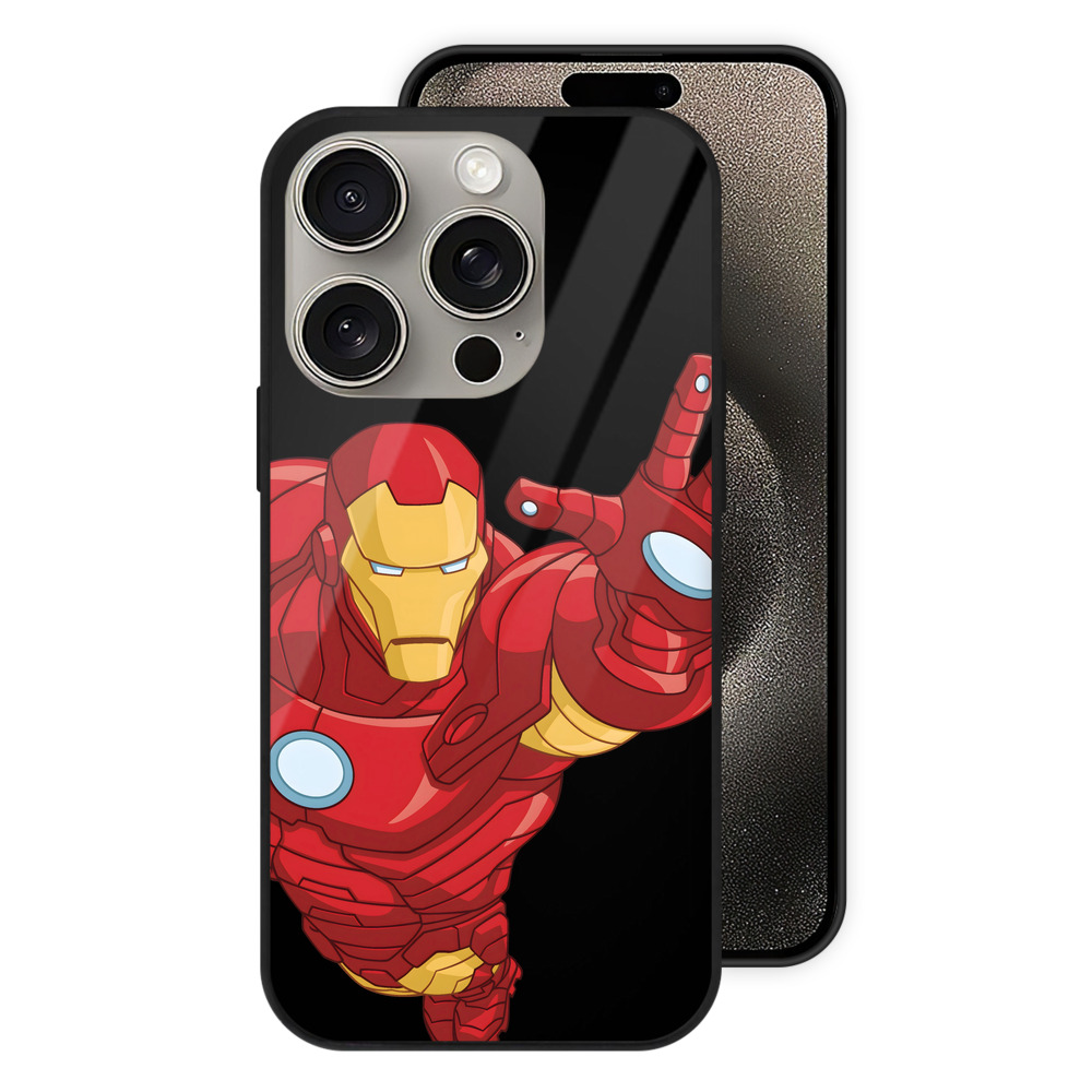 （画像用） アベンジャーズ The Avengers 【iPhone15Pro対応】スマホケース 耐衝撃＆黄変防止 背面ガラス