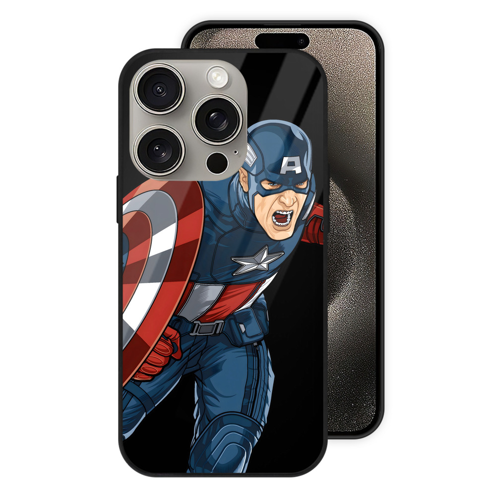 （画像用） アベンジャーズ The Avengers 【iPhone15Pro対応】スマホケース 耐衝撃＆黄変防止 背面ガラス