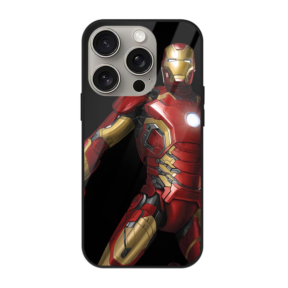 （画像用） アベンジャーズ The Avengers 【iPhone15Pro対応】スマホケース 耐衝撃＆黄変防止 背面ガラス