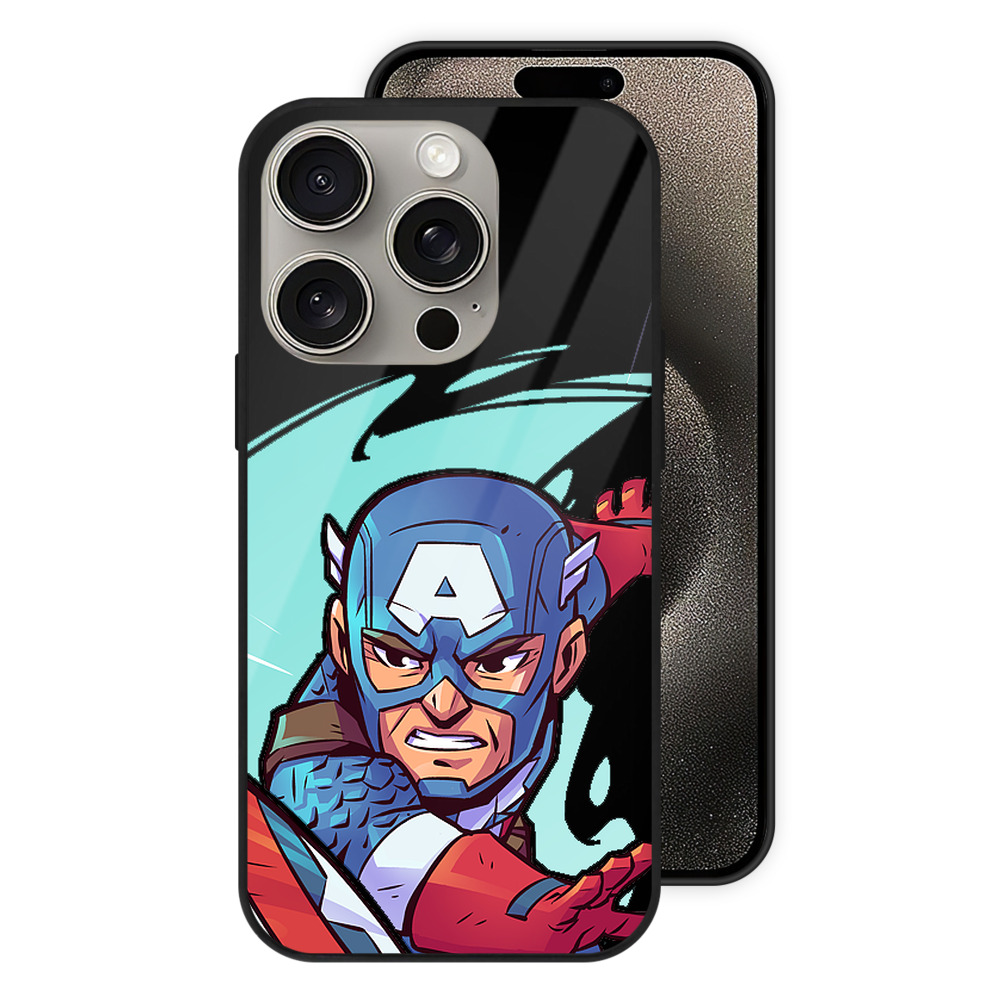 （画像用） アベンジャーズ The Avengers 【iPhone15Pro対応】スマホケース 耐衝撃＆黄変防止 背面ガラス