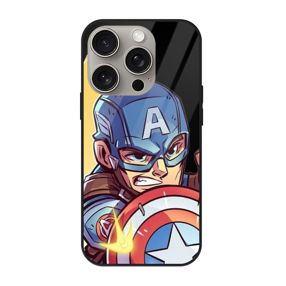 （画像用） アベンジャーズ The Avengers 【iPhone15Pro対応】スマホケース 耐衝撃＆黄変防止 背面ガラス
