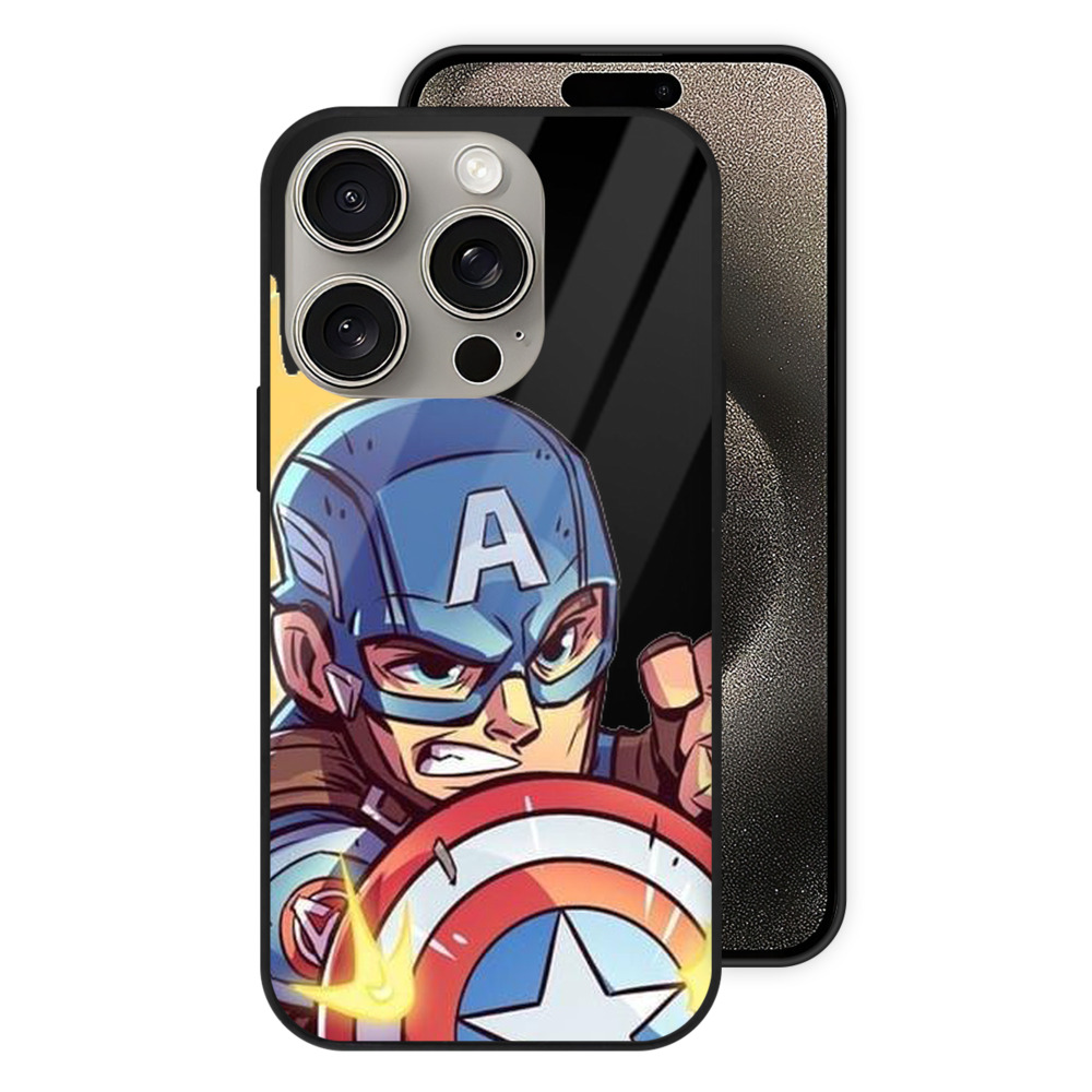 （画像用） アベンジャーズ The Avengers 【iPhone15Pro対応】スマホケース 耐衝撃＆黄変防止 背面ガラス