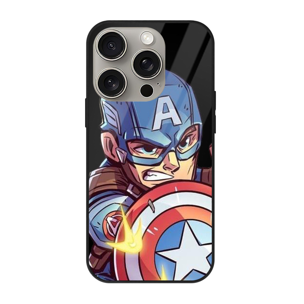（画像用） アベンジャーズ The Avengers 【iPhone15Pro対応】スマホケース 耐衝撃＆黄変防止 背面ガラス