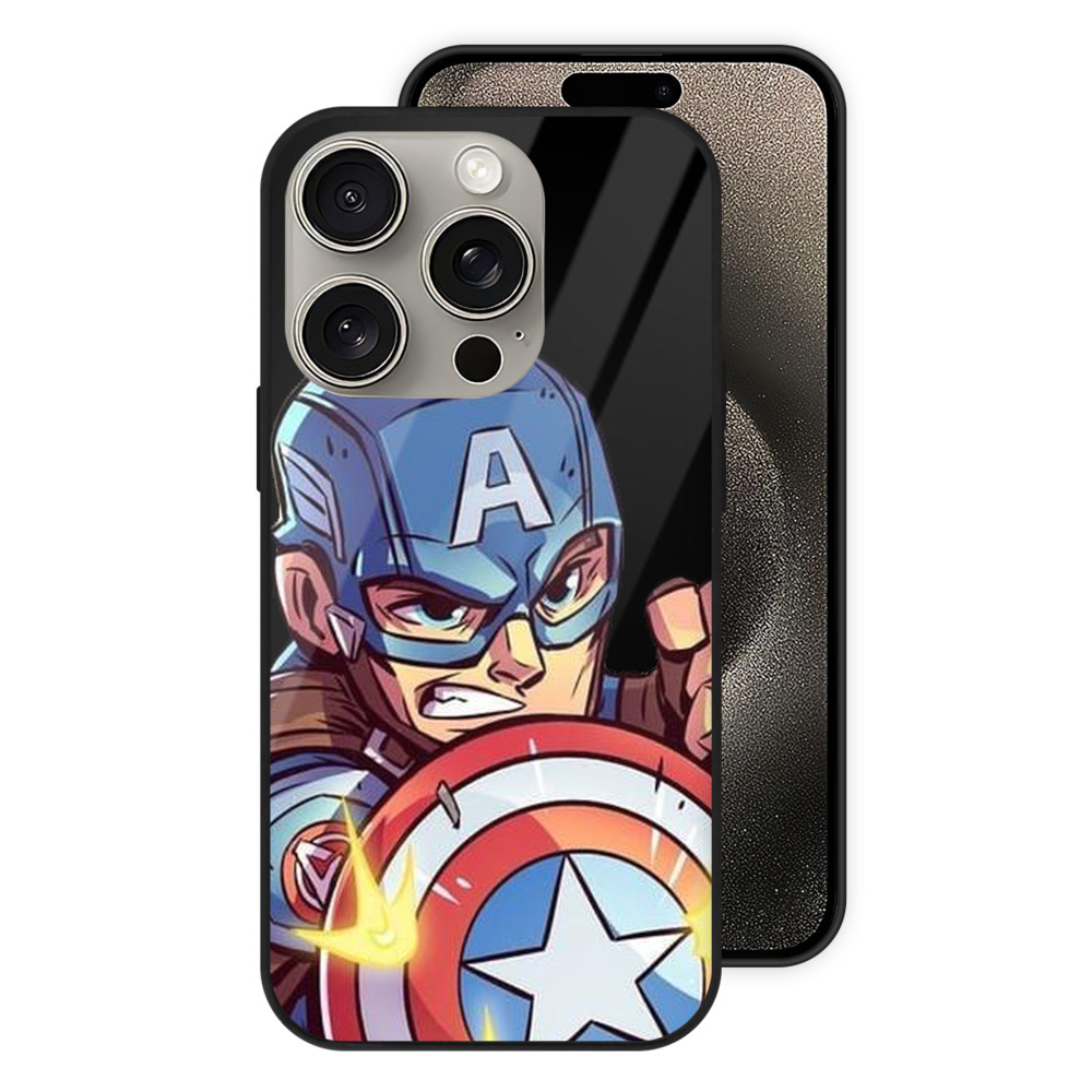 （画像用） アベンジャーズ The Avengers 【iPhone15Pro対応】スマホケース 耐衝撃＆黄変防止 背面ガラス