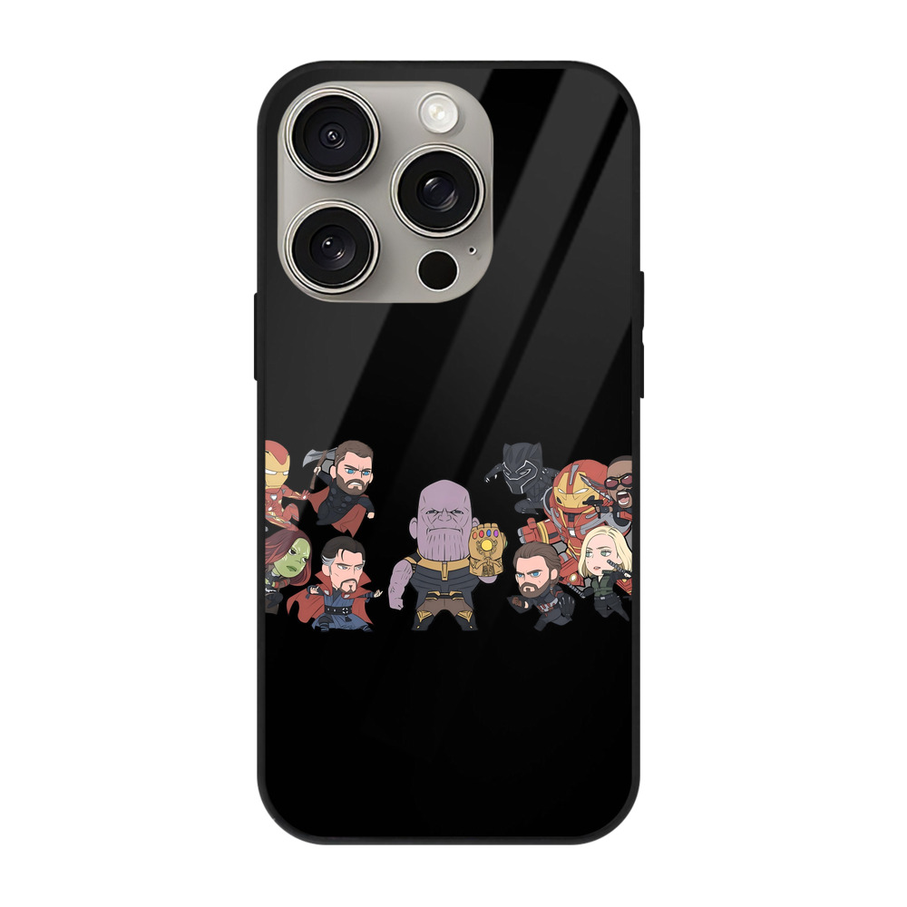 （画像用） アベンジャーズ The Avengers 【iPhone15Pro対応】スマホケース 耐衝撃＆黄変防止 背面ガラス