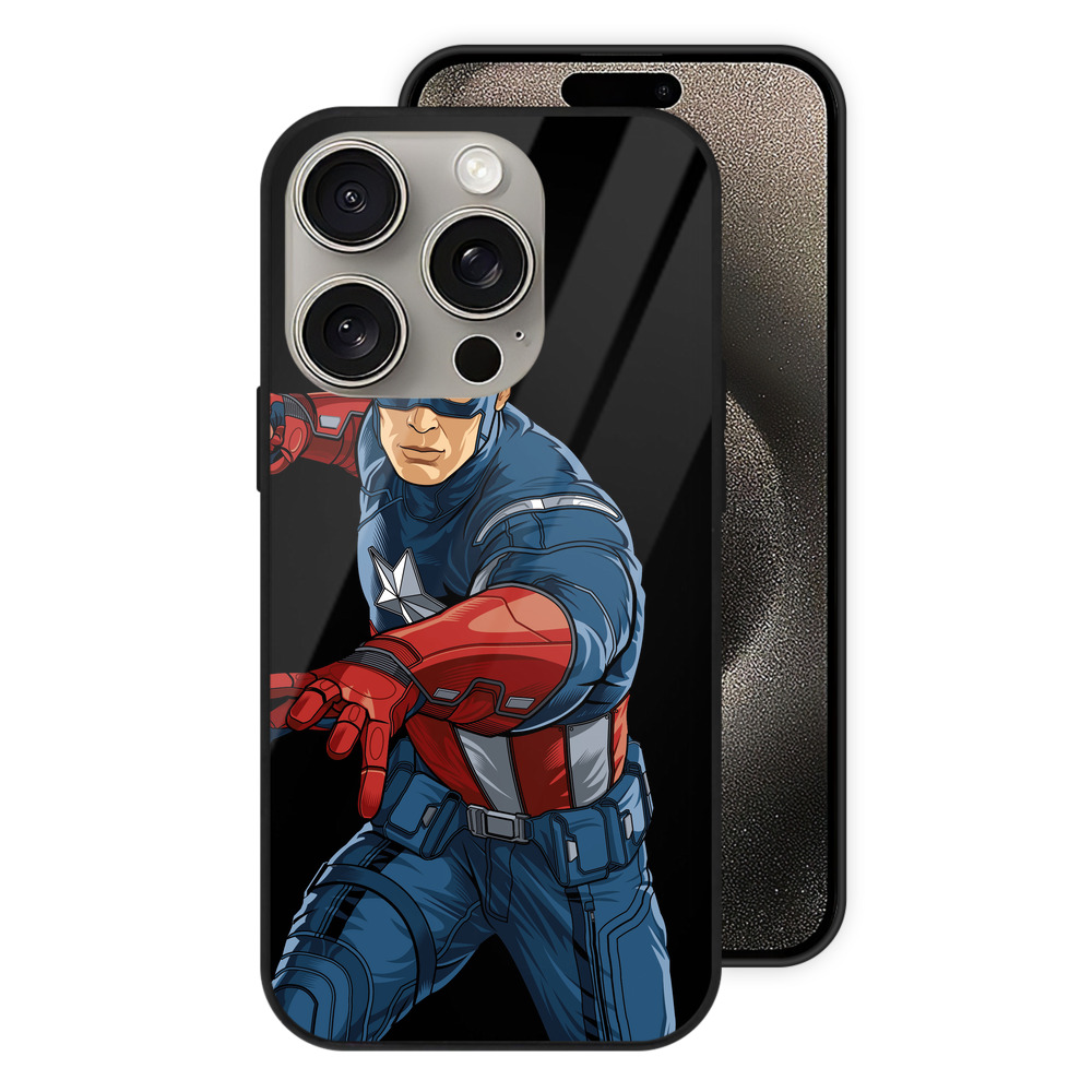 （画像用） アベンジャーズ The Avengers 【iPhone15Pro対応】スマホケース 耐衝撃＆黄変防止 背面ガラス