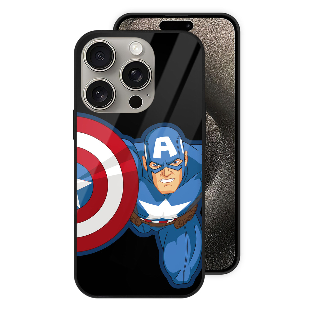 （画像用） アベンジャーズ The Avengers 【iPhone15Pro対応】スマホケース 耐衝撃＆黄変防止 背面ガラス