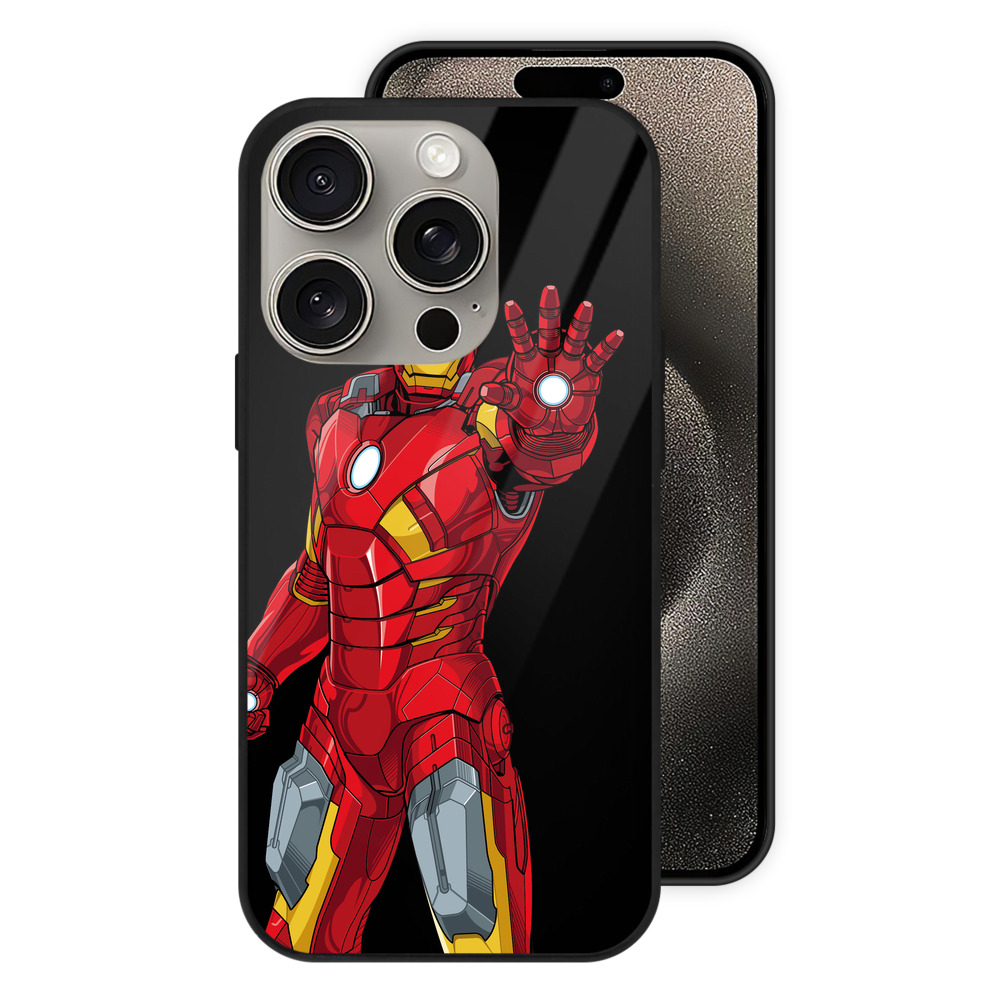 （画像用） アベンジャーズ The Avengers 【iPhone15Pro対応】スマホケース 耐衝撃＆黄変防止 背面ガラス