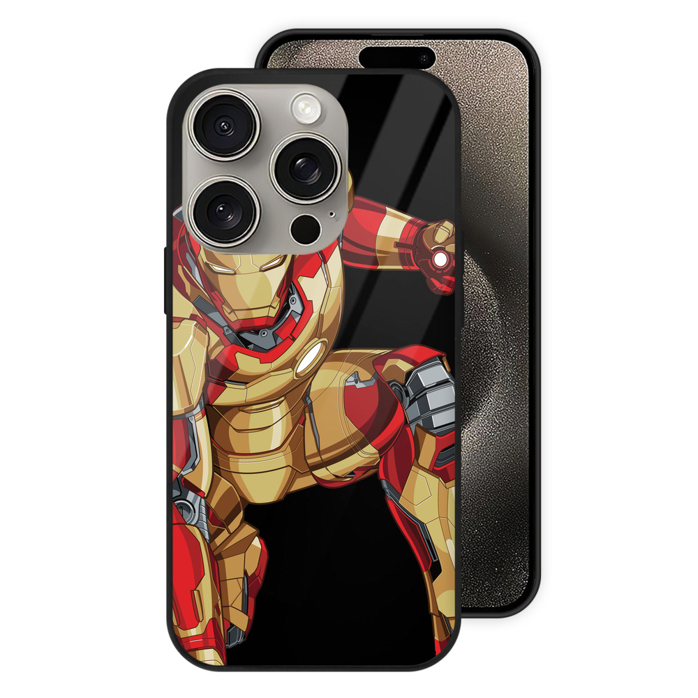 （画像用） アベンジャーズ The Avengers 【iPhone15Pro対応】スマホケース 耐衝撃＆黄変防止 背面ガラス