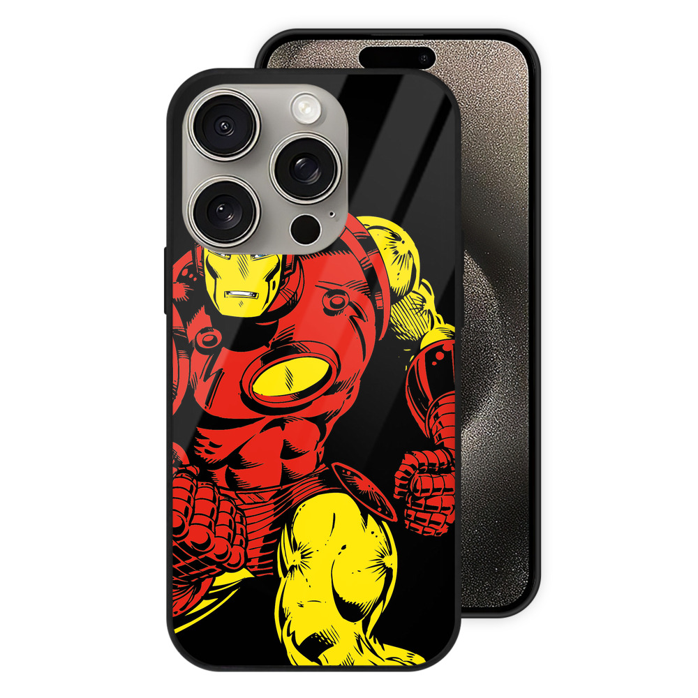（画像用） アベンジャーズ The Avengers 【iPhone15Pro対応】スマホケース 耐衝撃＆黄変防止 背面ガラス