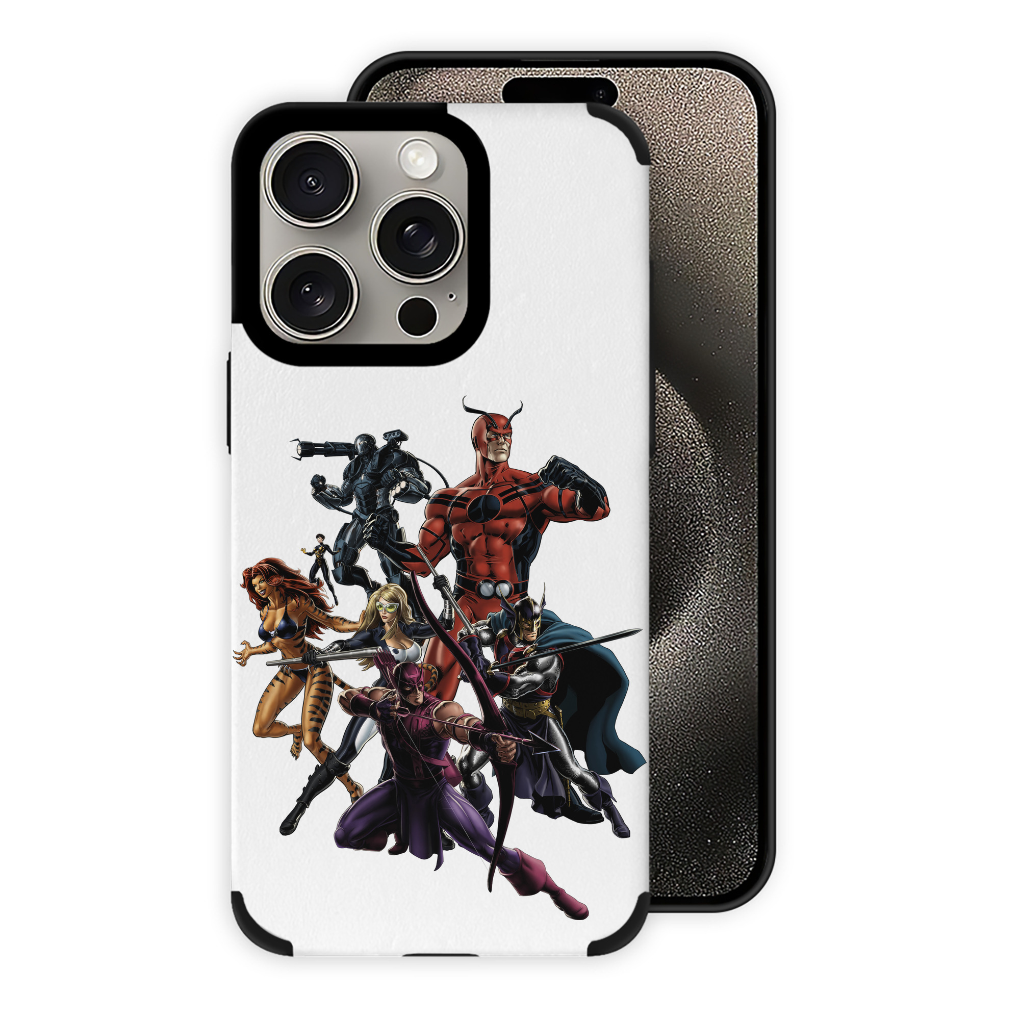 （画像用） アベンジャーズ The Avengers 【iPhone15ProMax対応】 PUレザー スマホケース 耐衝撃＆黄変防止