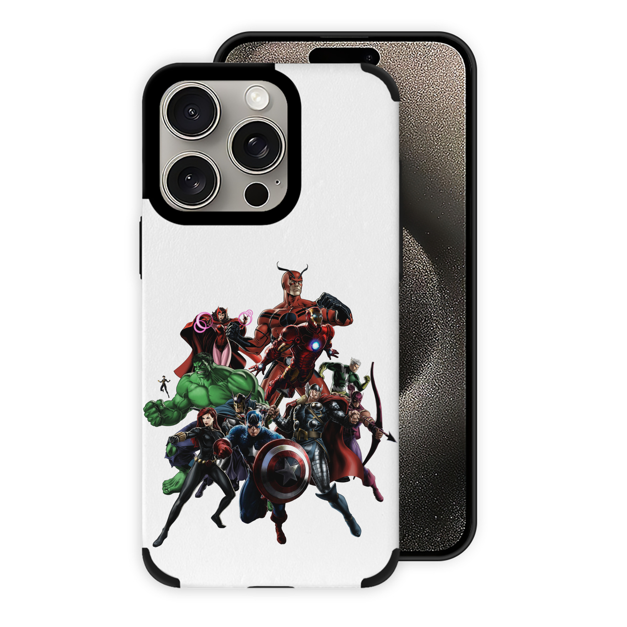 （画像用） アベンジャーズ The Avengers 【iPhone15ProMax対応】 PUレザー スマホケース 耐衝撃＆黄変防止
