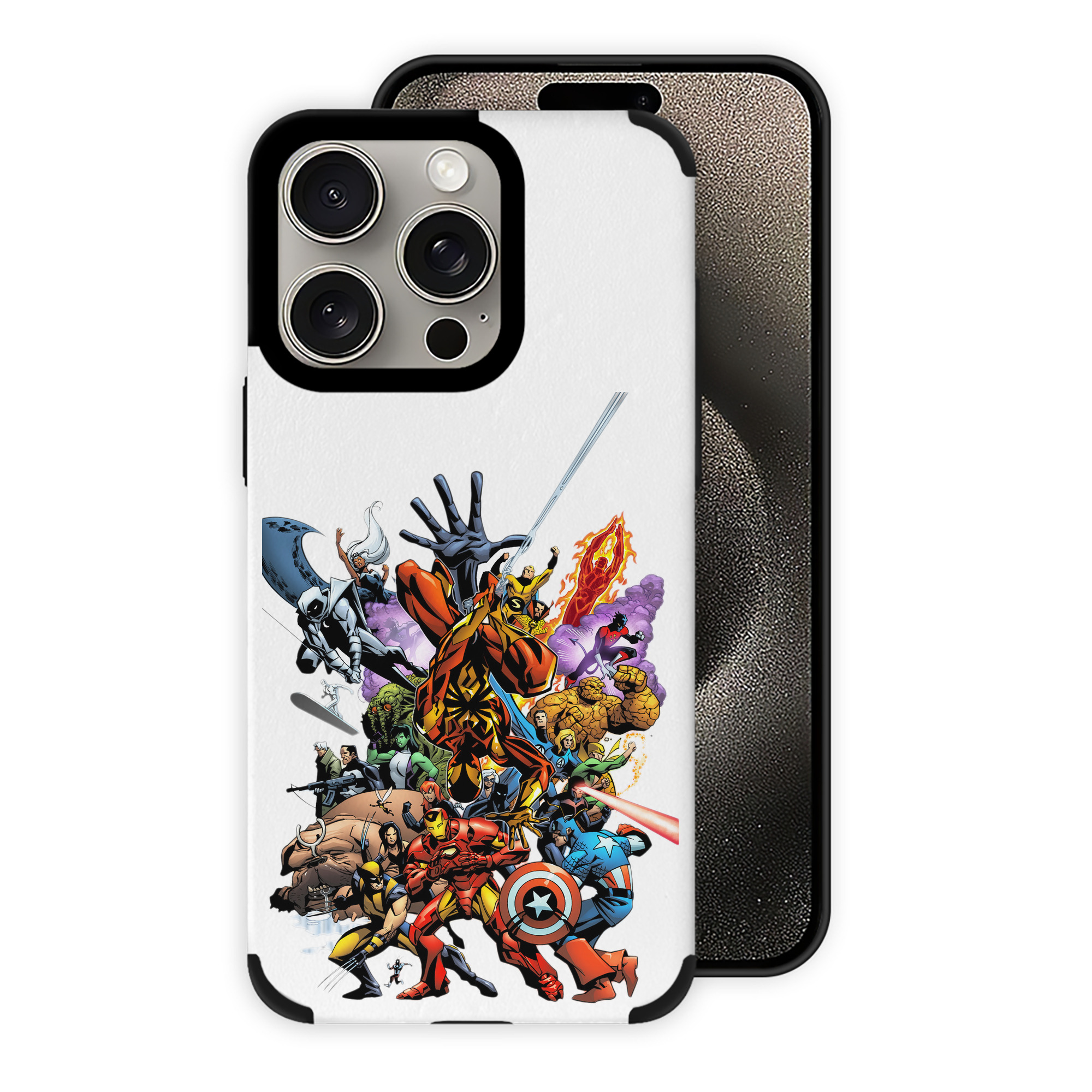 （画像用） アベンジャーズ The Avengers 【iPhone15ProMax対応】 PUレザー スマホケース 耐衝撃＆黄変防止