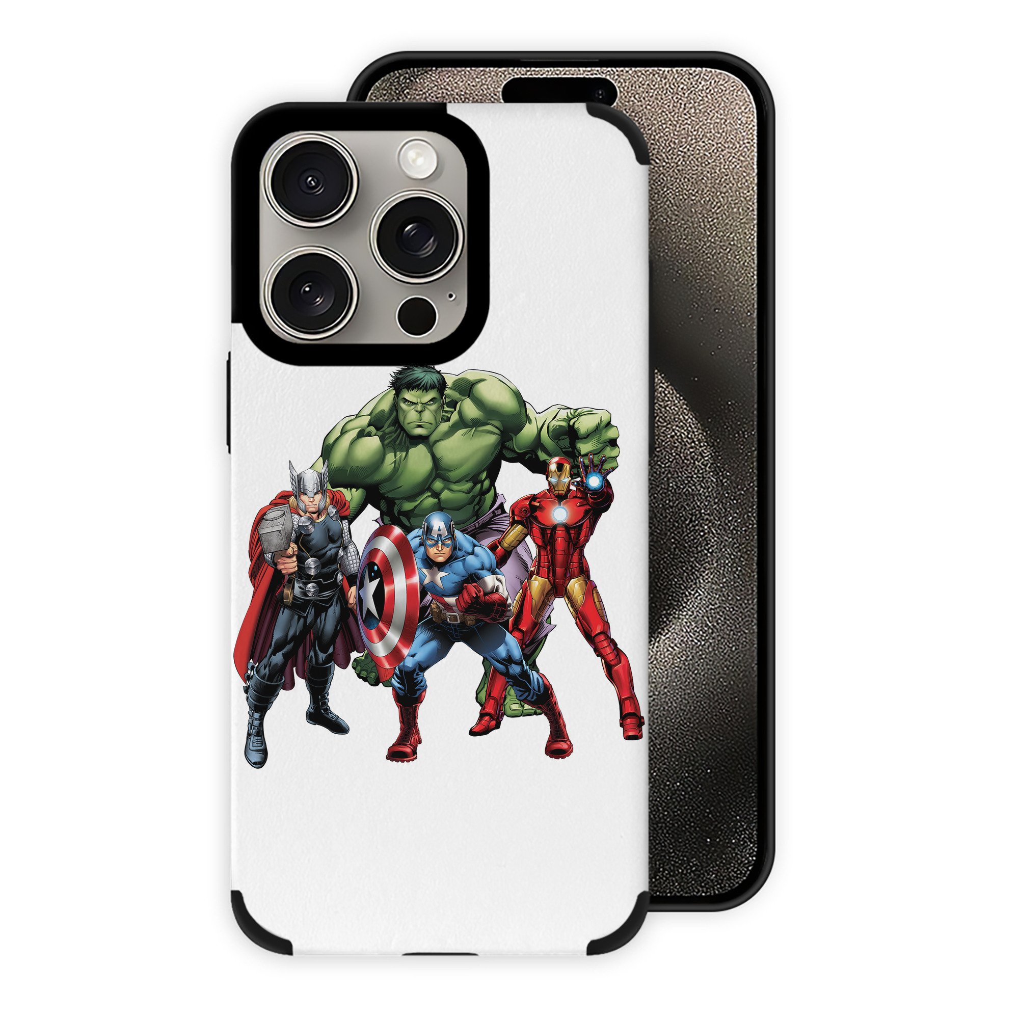 （画像用） アベンジャーズ The Avengers 【iPhone15ProMax対応】 PUレザー スマホケース 耐衝撃＆黄変防止