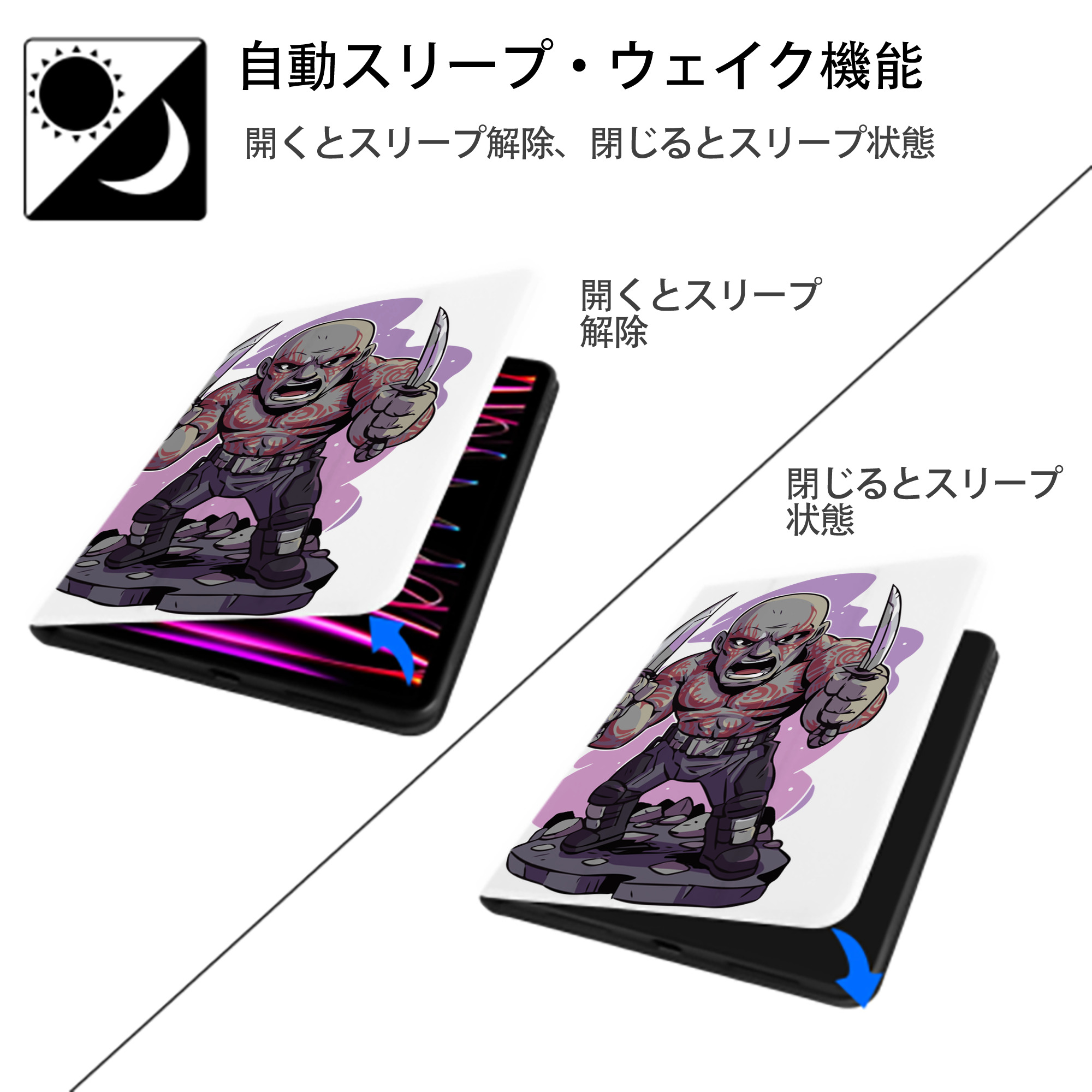 アベンジャーズ The Avengers IPad ケース ペン収納付き 三つ折りスタンド PUレザー×シリコン 対応機種9.5/10.5/10.9インチ