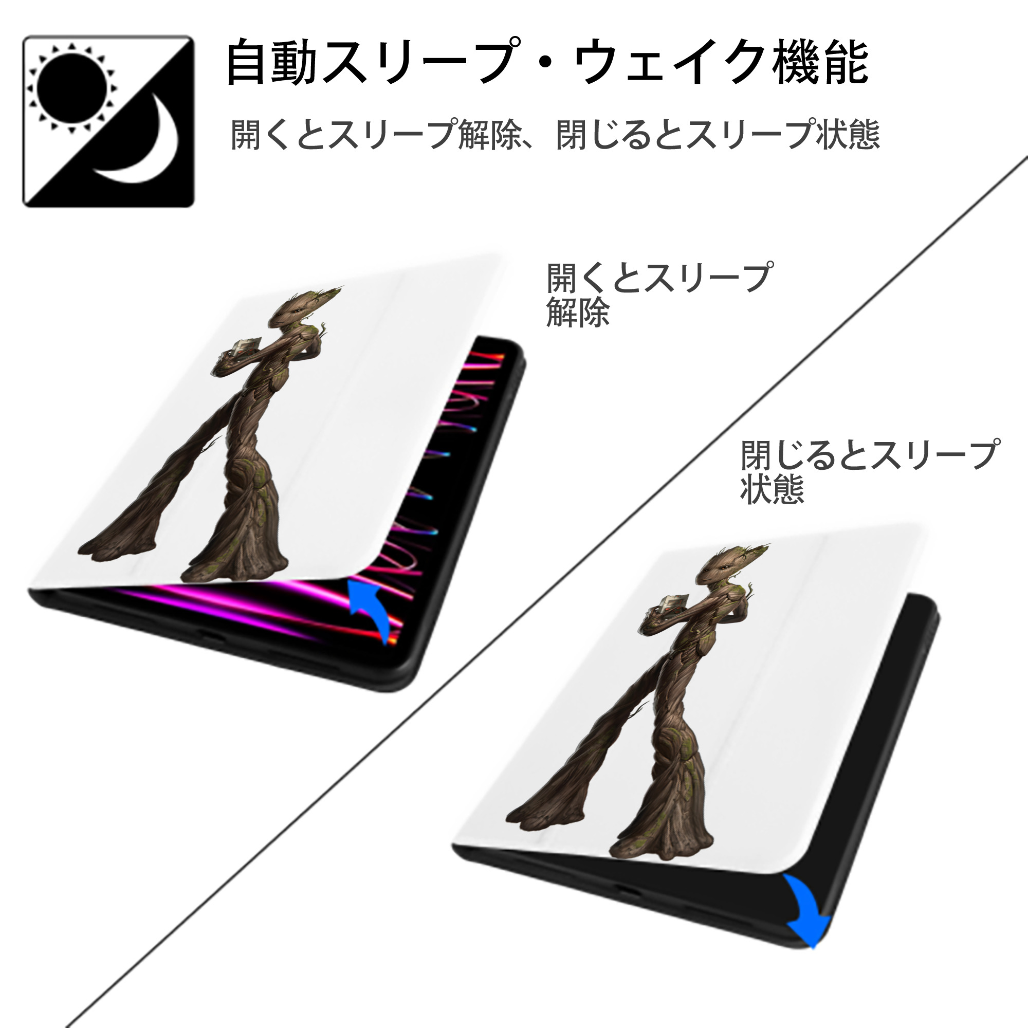 アベンジャーズ The Avengers IPad ケース ペン収納付き 三つ折りスタンド PUレザー×シリコン 対応機種9.5/10.5/10.9インチ