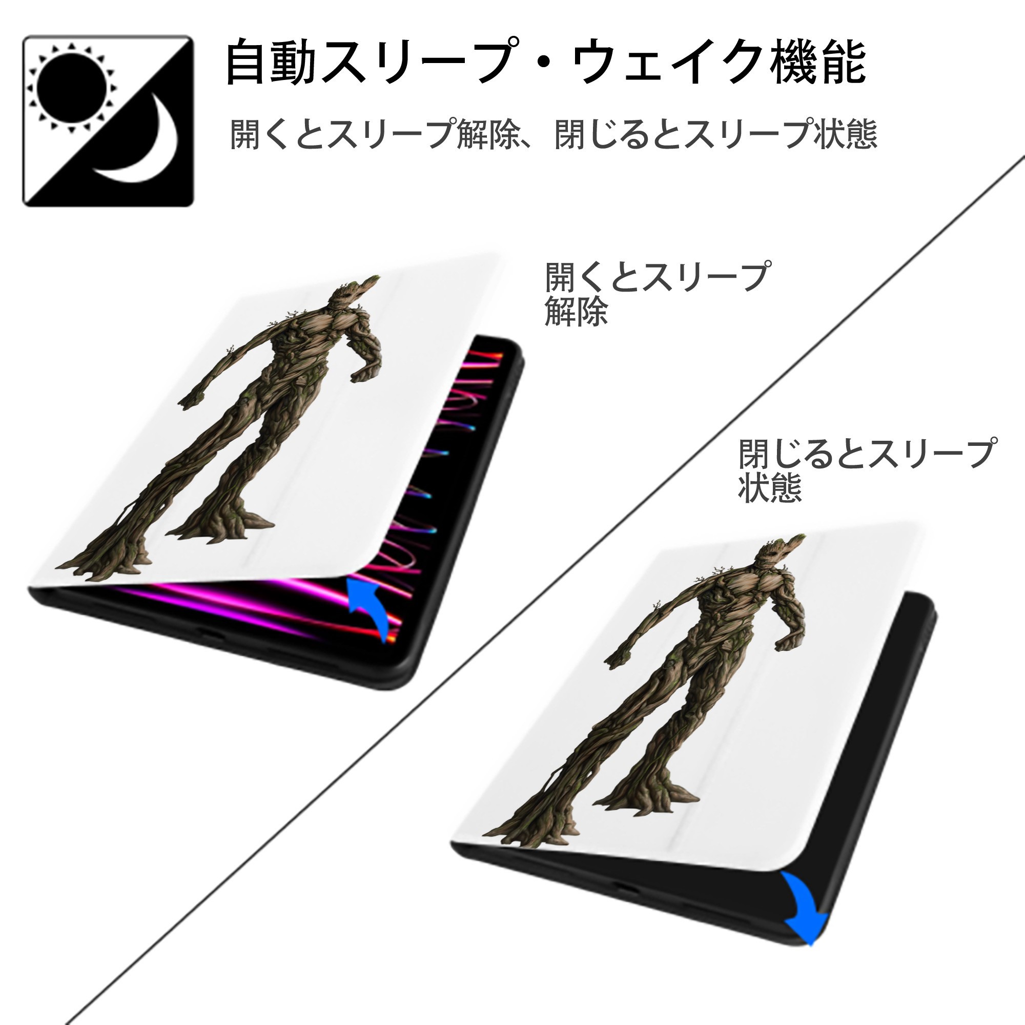 アベンジャーズ The Avengers IPad ケース ペン収納付き 三つ折りスタンド PUレザー×シリコン 対応機種9.5/10.5/10.9インチ