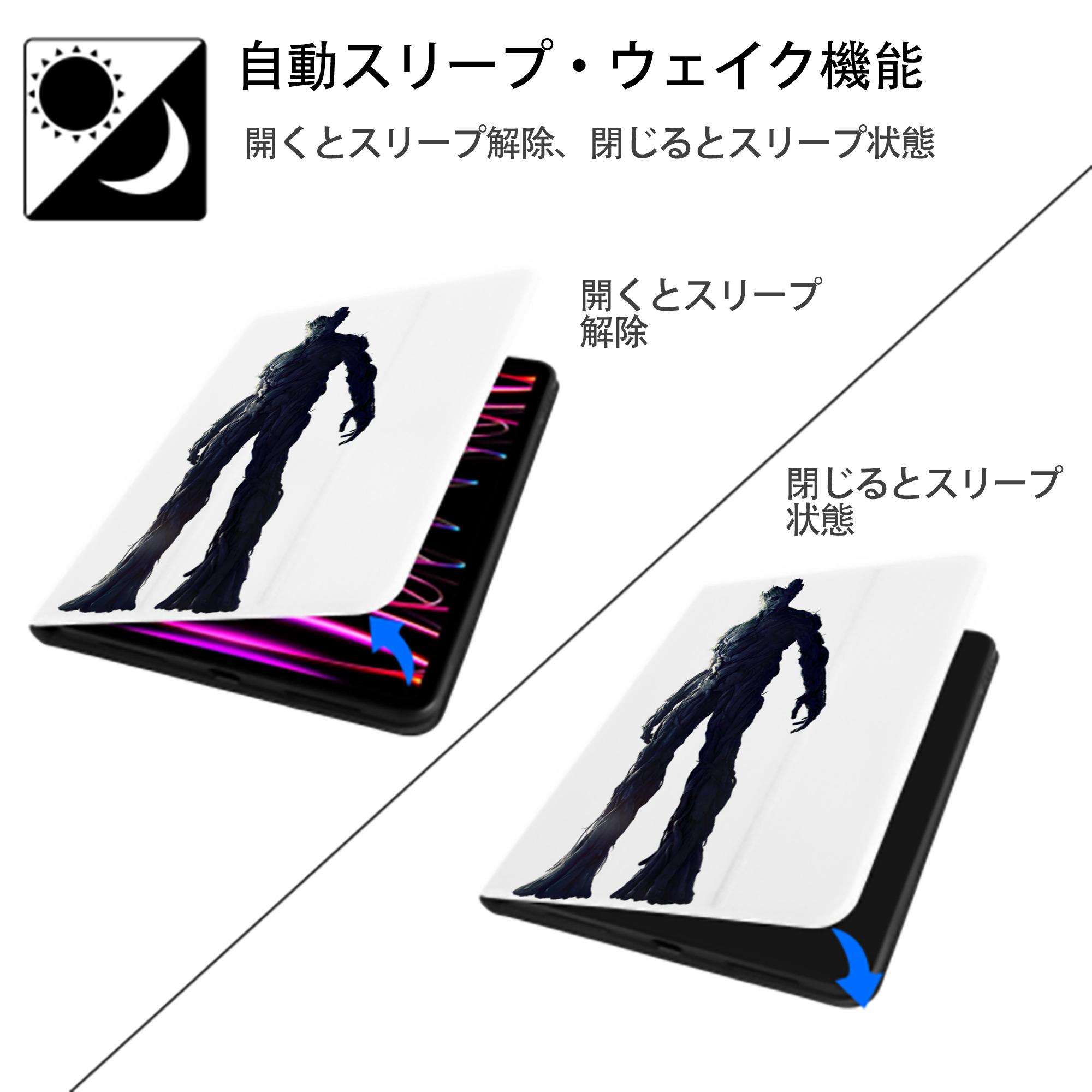 アベンジャーズ The Avengers IPad ケース ペン収納付き 三つ折りスタンド PUレザー×シリコン 対応機種9.5/10.5/10.9インチ