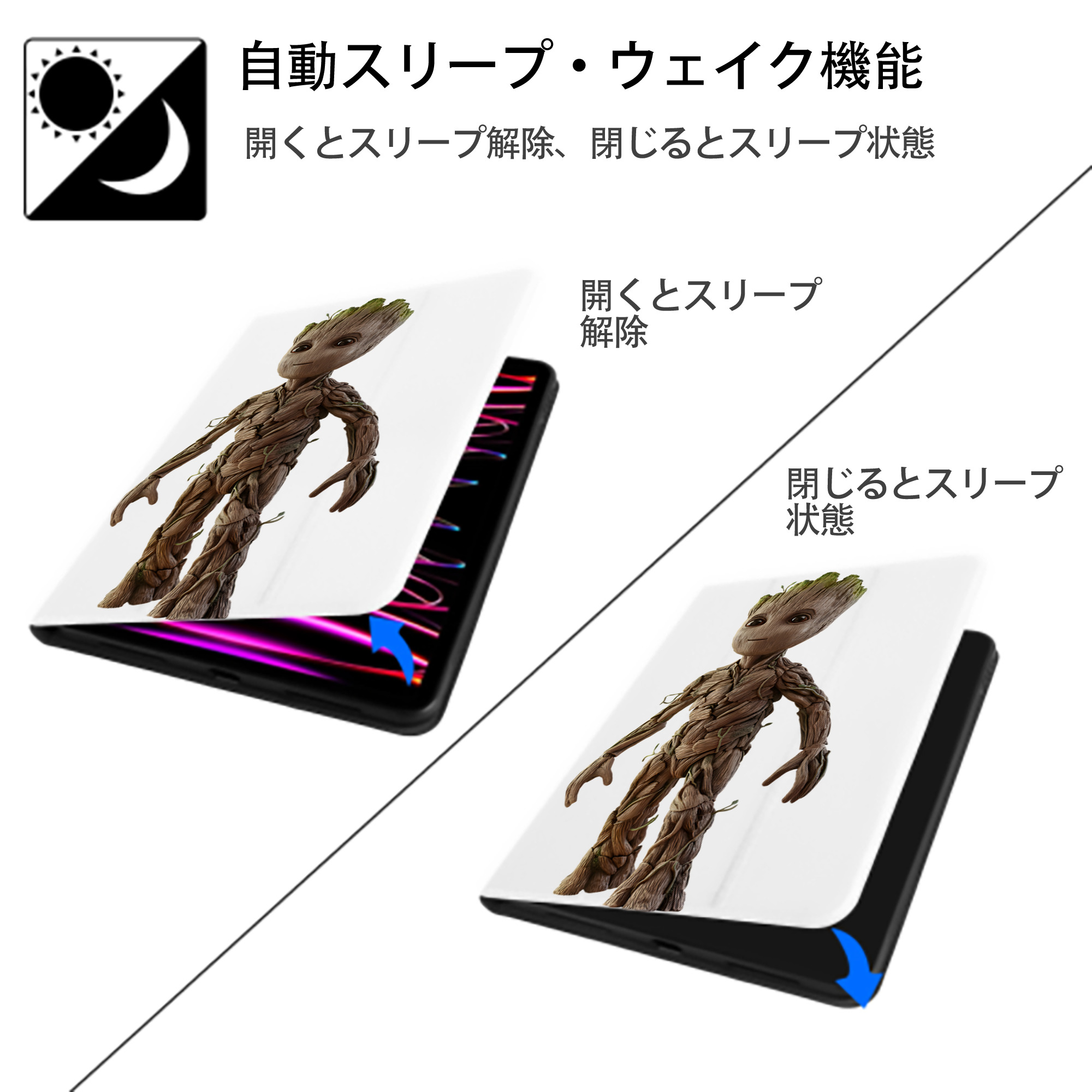 アベンジャーズ The Avengers IPad ケース ペン収納付き 三つ折りスタンド PUレザー×シリコン 対応機種9.5/10.5/10.9インチ