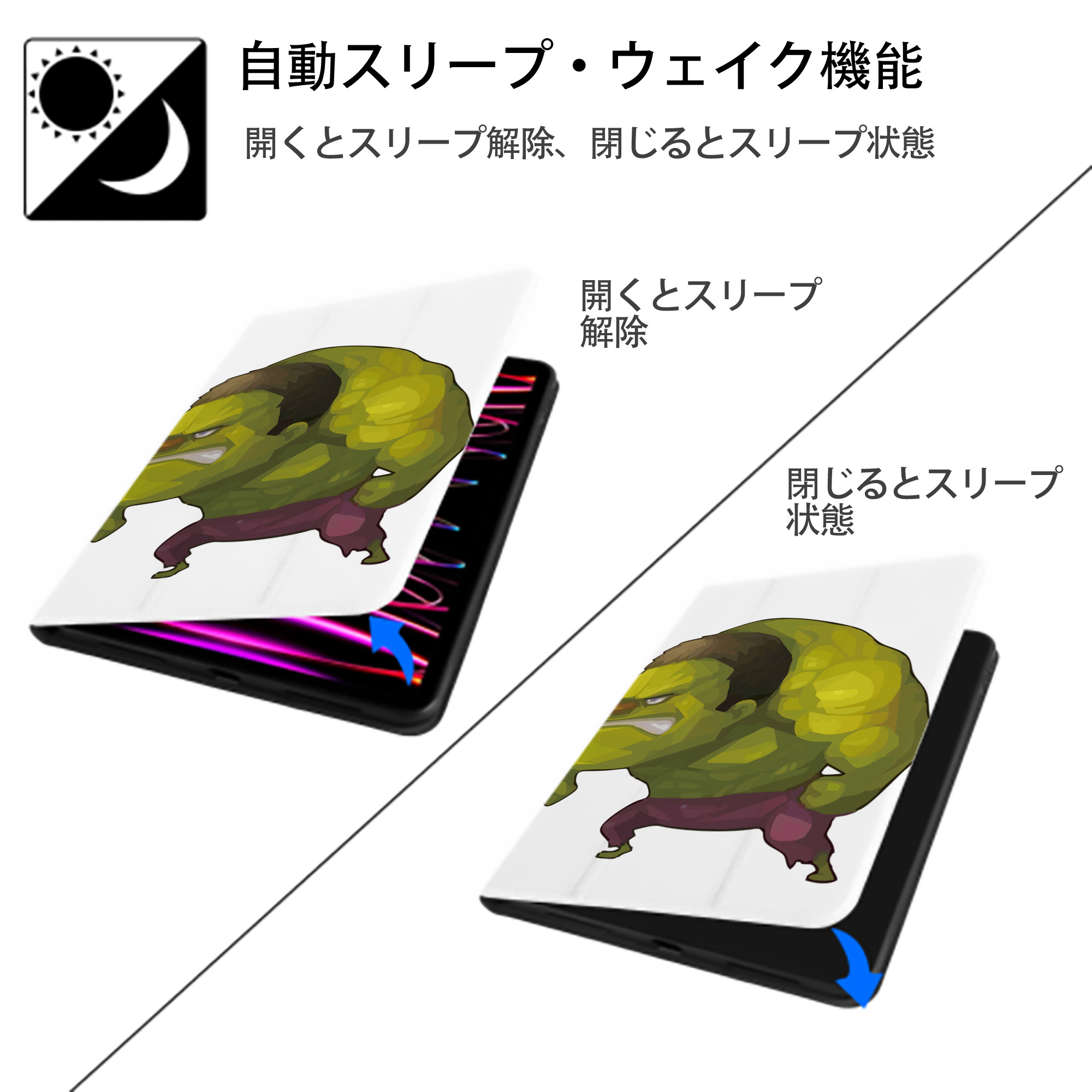アベンジャーズ The Avengers IPad ケース ペン収納付き 三つ折りスタンド PUレザー×シリコン 対応機種9.5/10.5/10.9インチ