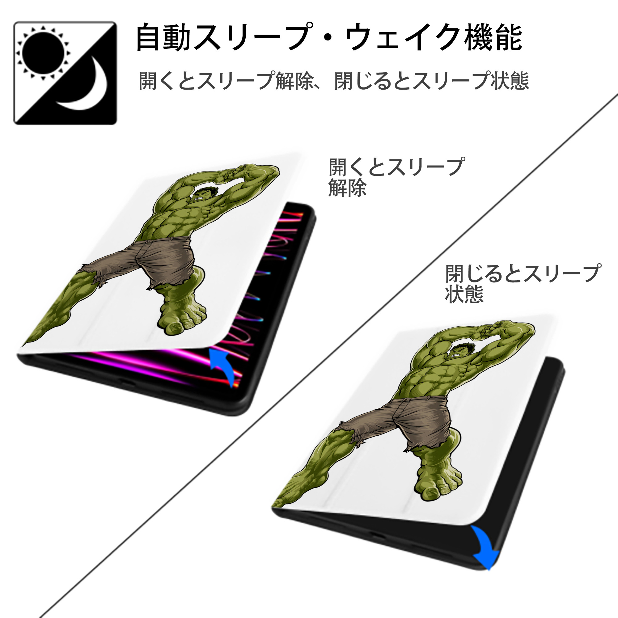 アベンジャーズ The Avengers IPad ケース ペン収納付き 三つ折りスタンド PUレザー×シリコン 対応機種9.5/10.5/10.9インチ