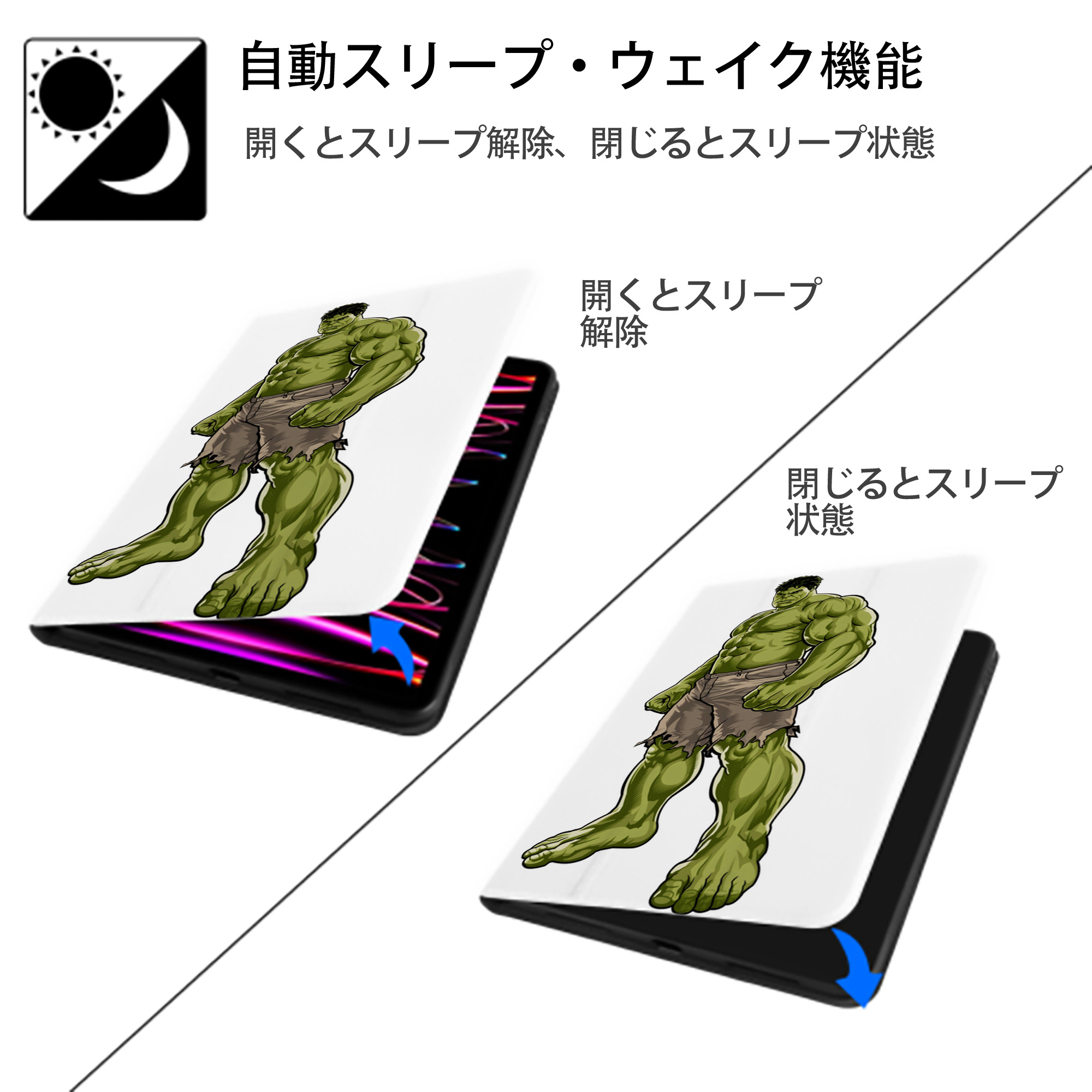 アベンジャーズ The Avengers IPad ケース ペン収納付き 三つ折りスタンド PUレザー×シリコン 対応機種9.5/10.5/10.9インチ
