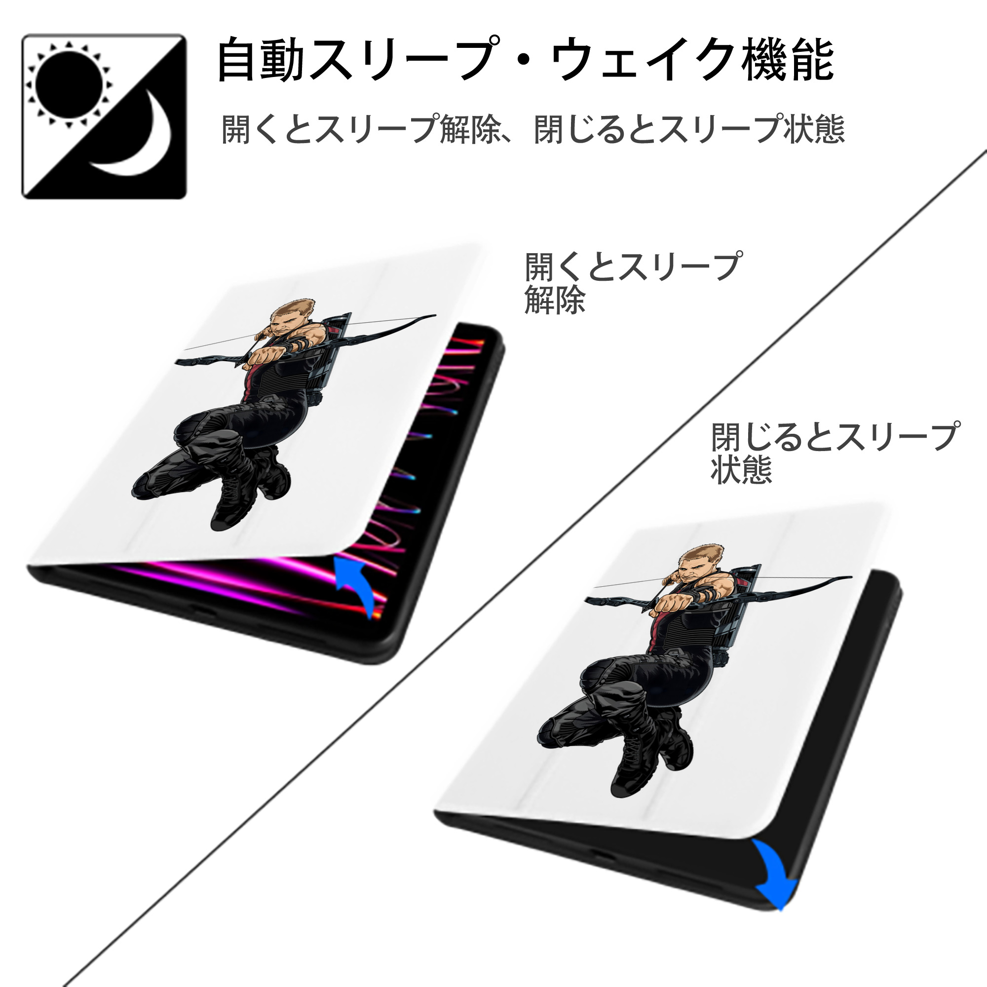アベンジャーズ The Avengers IPad ケース ペン収納付き 三つ折りスタンド PUレザー×シリコン 対応機種9.5/10.5/10.9インチ