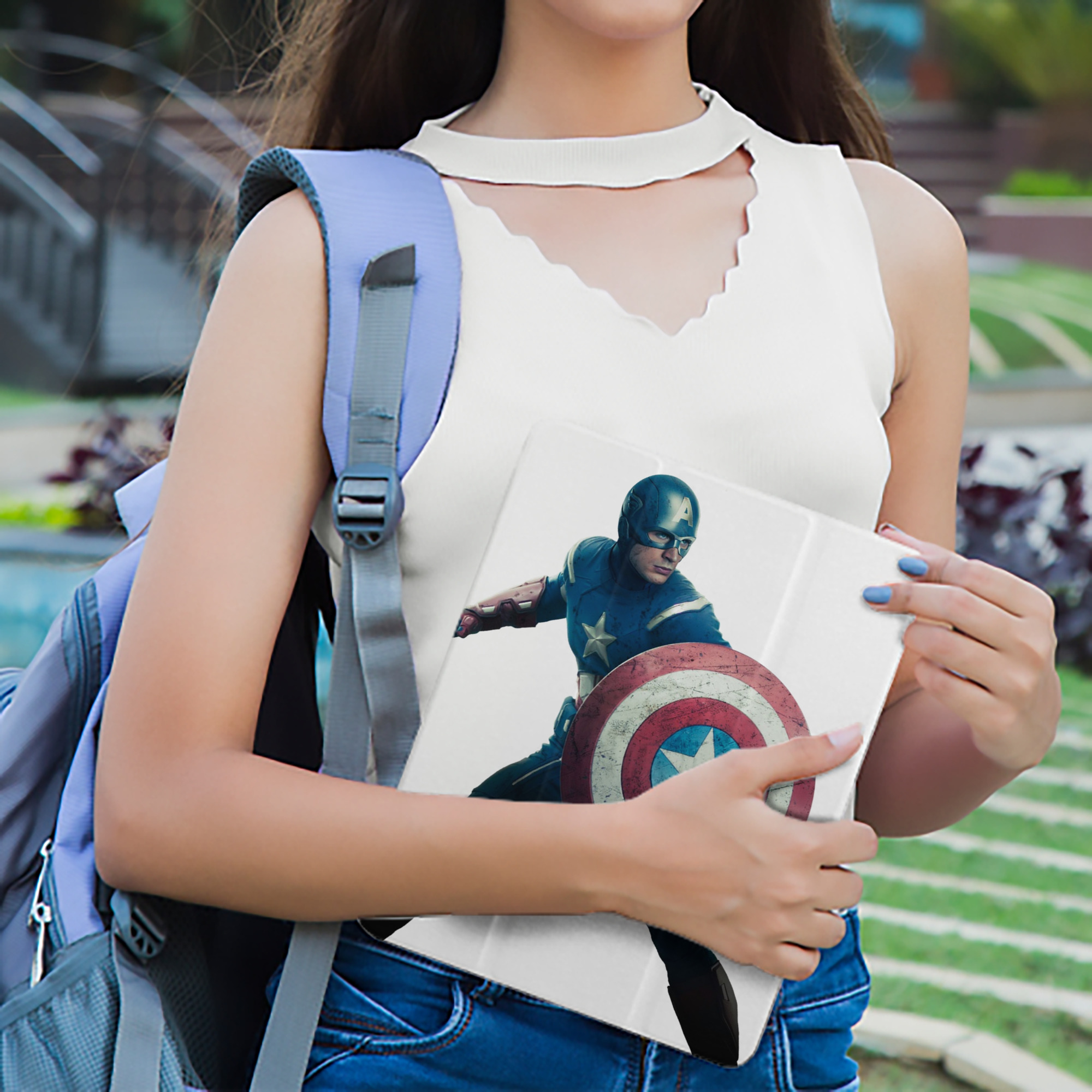 アベンジャーズ The Avengers IPad ケース ペン収納付き 三つ折りスタンド PUレザー×シリコン 対応機種9.5/10.5/10.9インチ