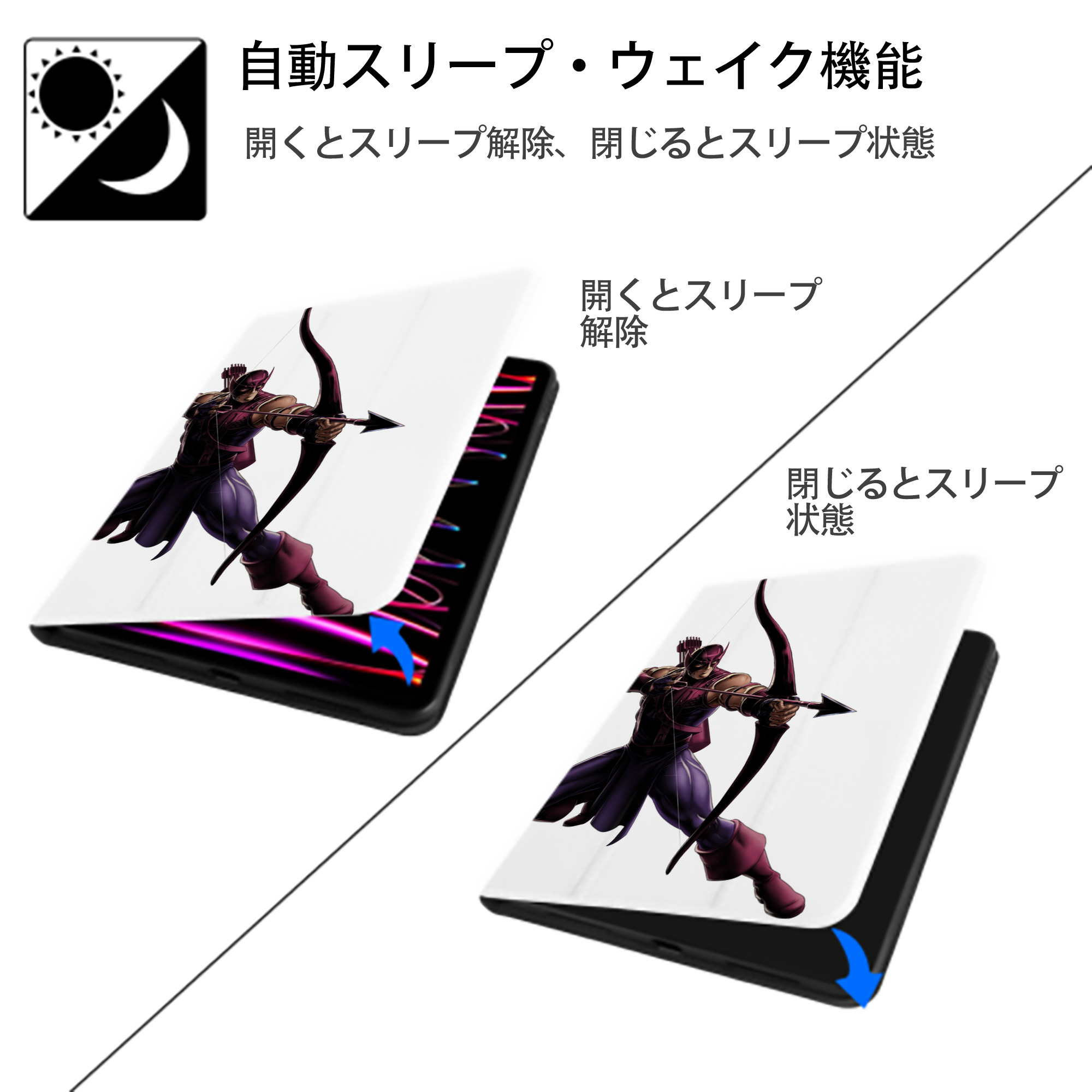 アベンジャーズ The Avengers IPad ケース ペン収納付き 三つ折りスタンド PUレザー×シリコン 対応機種9.5/10.5/10.9インチ
