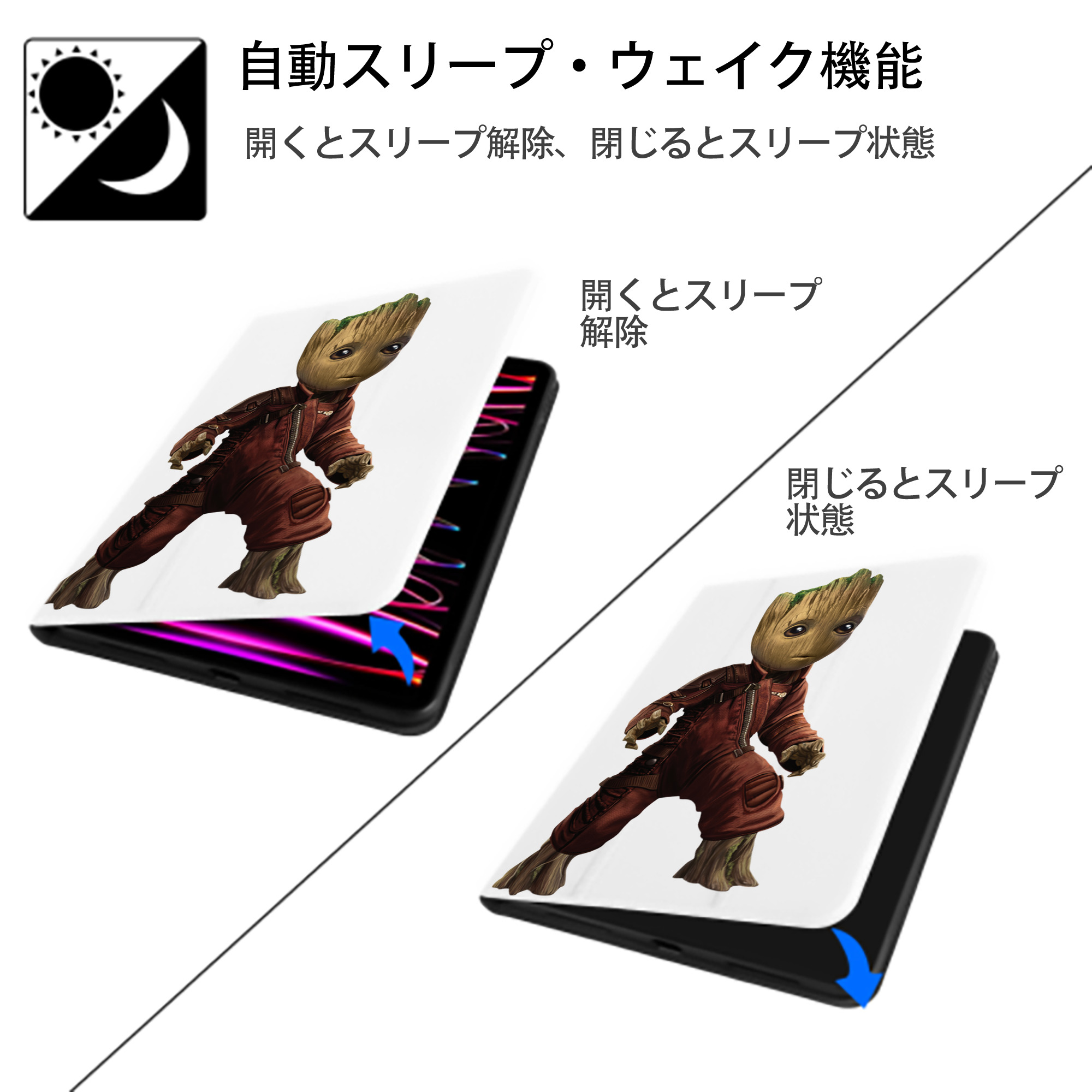 アベンジャーズ The Avengers IPad ケース ペン収納付き 三つ折りスタンド PUレザー×シリコン 対応機種9.5/10.5/10.9インチ
