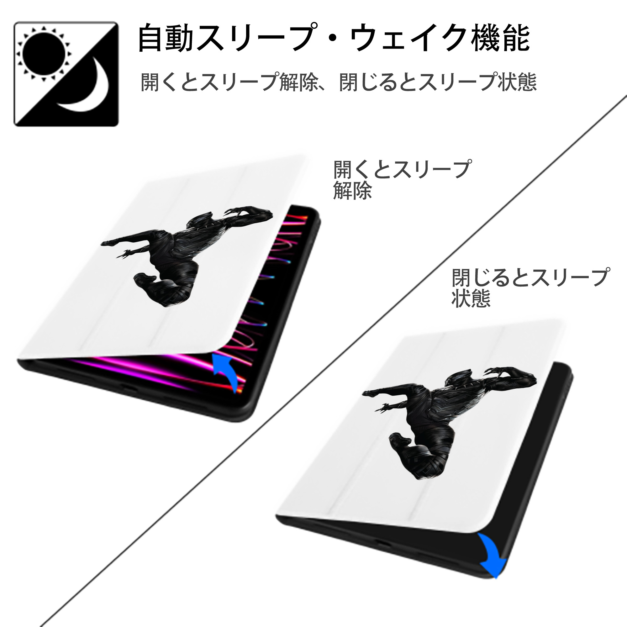 アベンジャーズ The Avengers IPad ケース ペン収納付き 三つ折りスタンド PUレザー×シリコン 対応機種9.5/10.5/10.9インチ