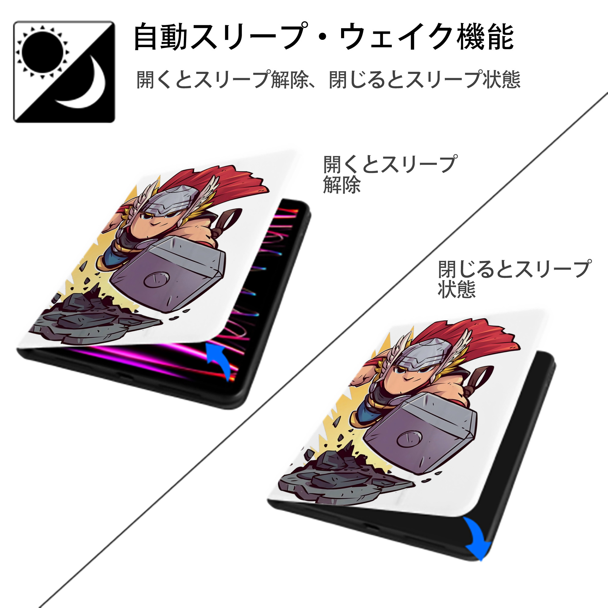 アベンジャーズ The Avengers IPad ケース ペン収納付き 三つ折りスタンド PUレザー×シリコン 対応機種9.5/10.5/10.9インチ