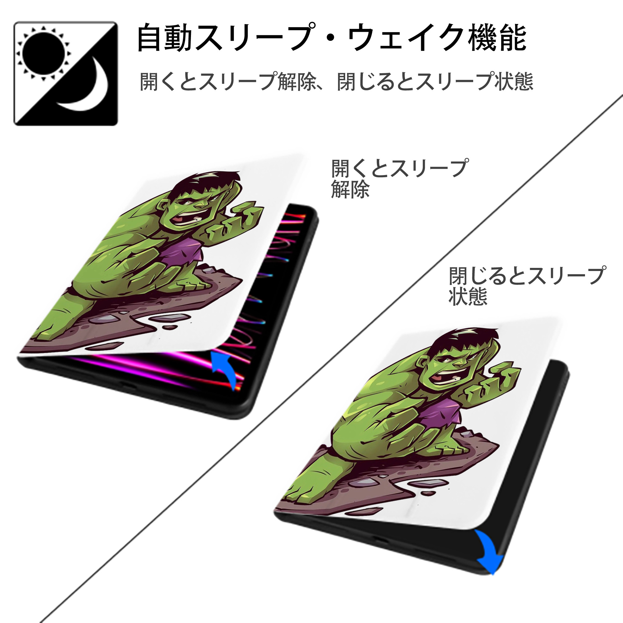 アベンジャーズ The Avengers IPad ケース ペン収納付き 三つ折りスタンド PUレザー×シリコン 対応機種9.5/10.5/10.9インチ