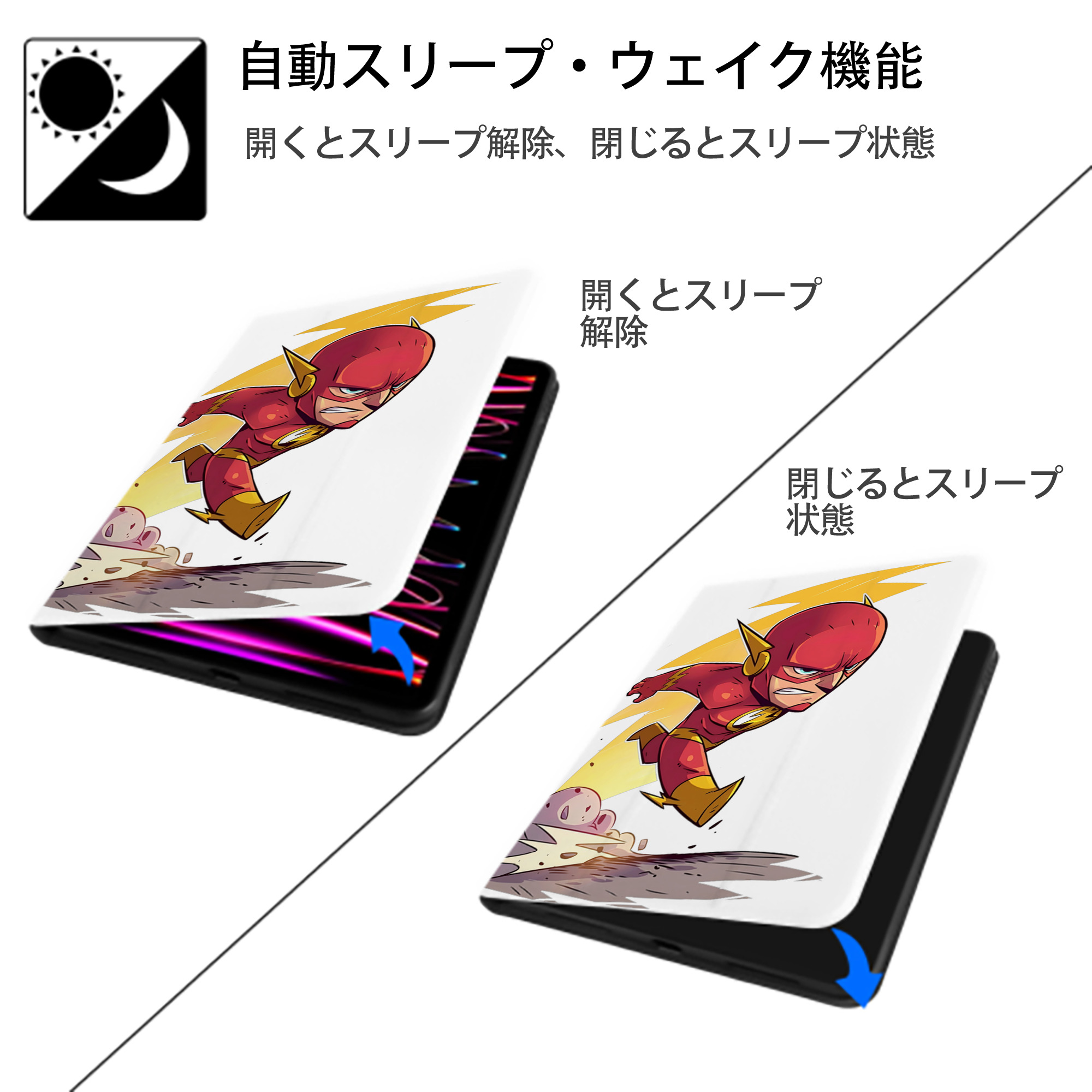 アベンジャーズ The Avengers IPad ケース ペン収納付き 三つ折りスタンド PUレザー×シリコン 対応機種9.5/10.5/10.9インチ