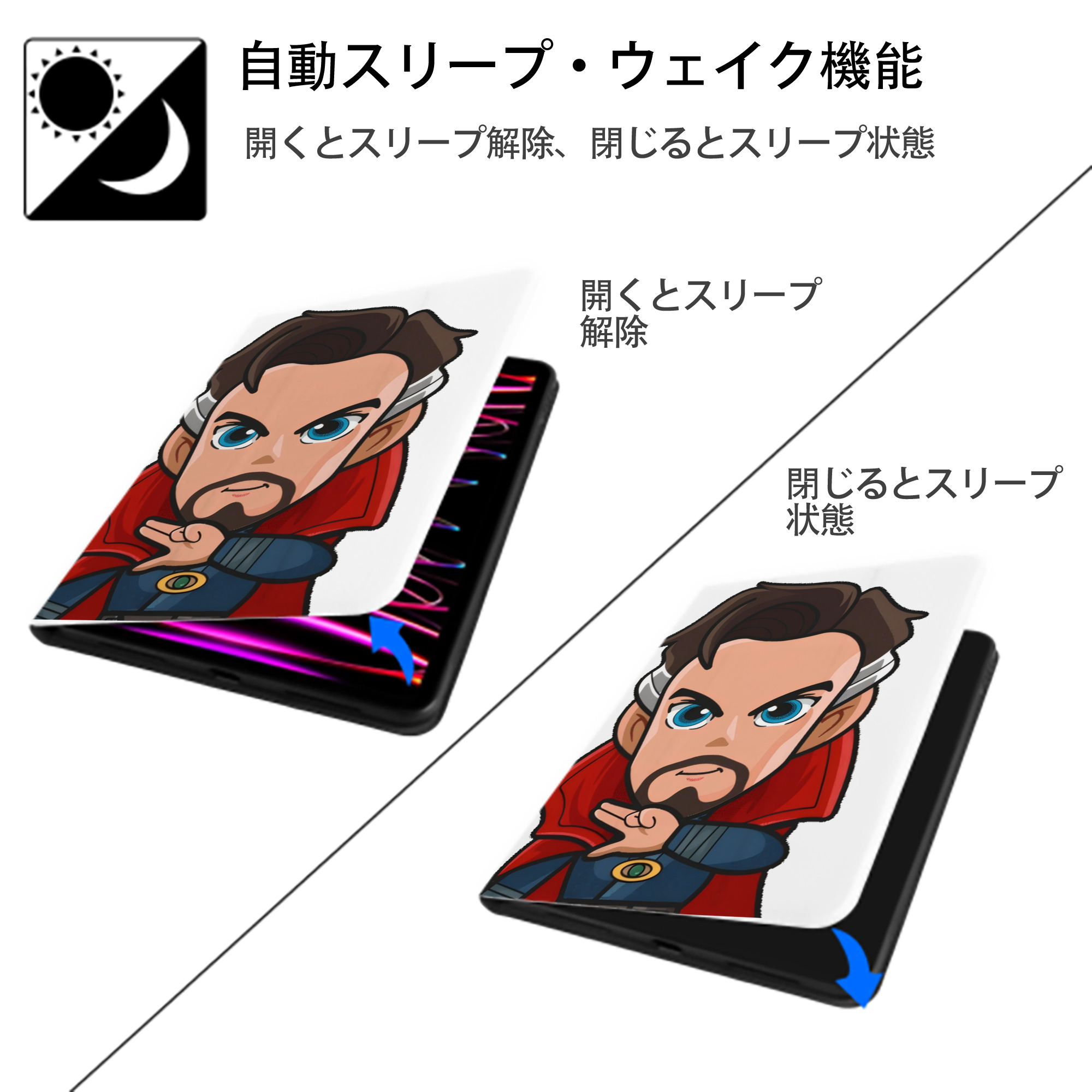 アベンジャーズ The Avengers IPad ケース ペン収納付き 三つ折りスタンド PUレザー×シリコン 対応機種9.5/10.5/10.9インチ