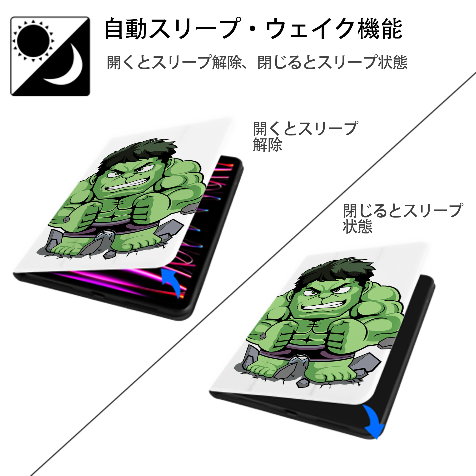 アベンジャーズ The Avengers IPad ケース ペン収納付き 三つ折りスタンド PUレザー×シリコン 対応機種9.5/10.5/10.9インチ
