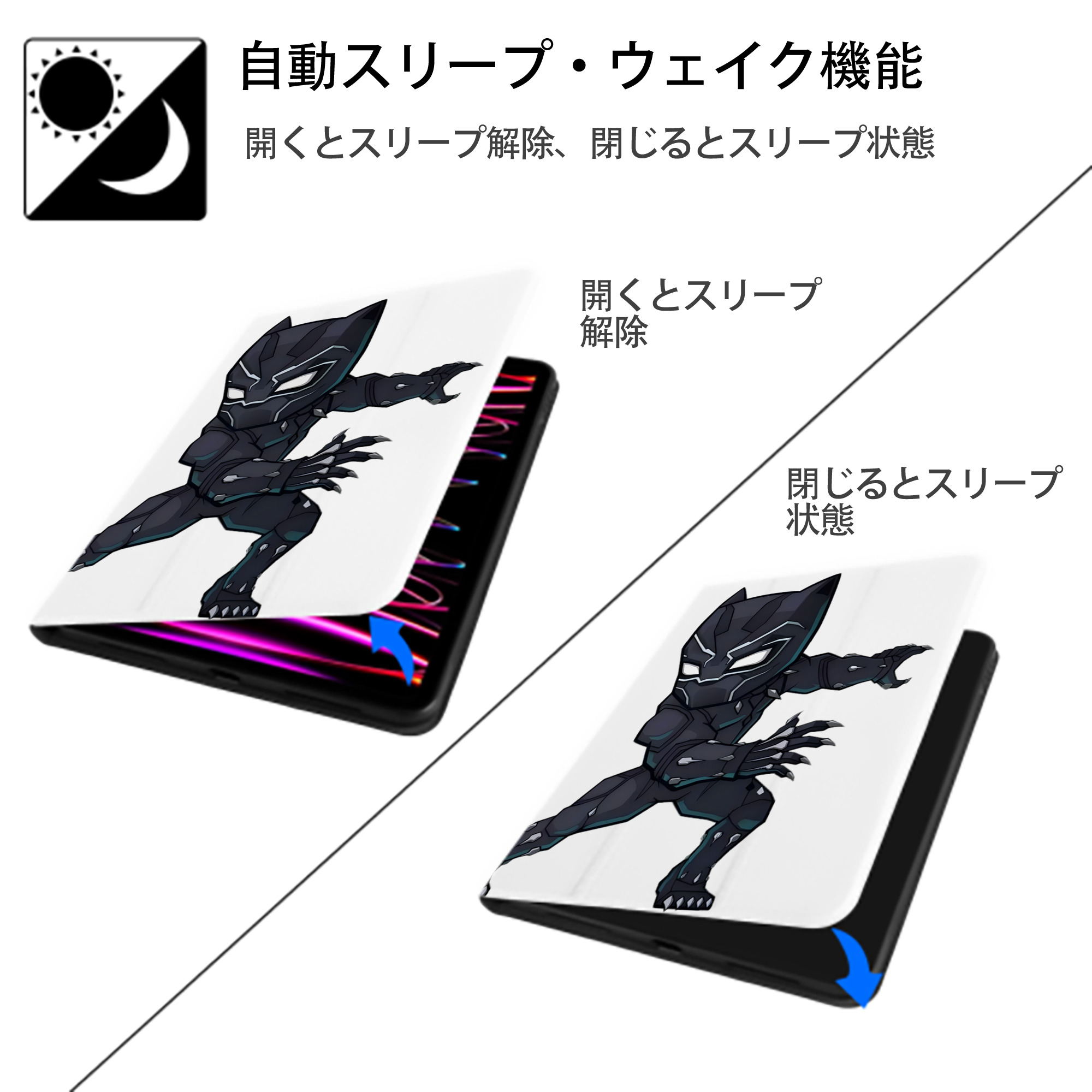 アベンジャーズ The Avengers IPad ケース ペン収納付き 三つ折りスタンド PUレザー×シリコン 対応機種9.5/10.5/10.9インチ