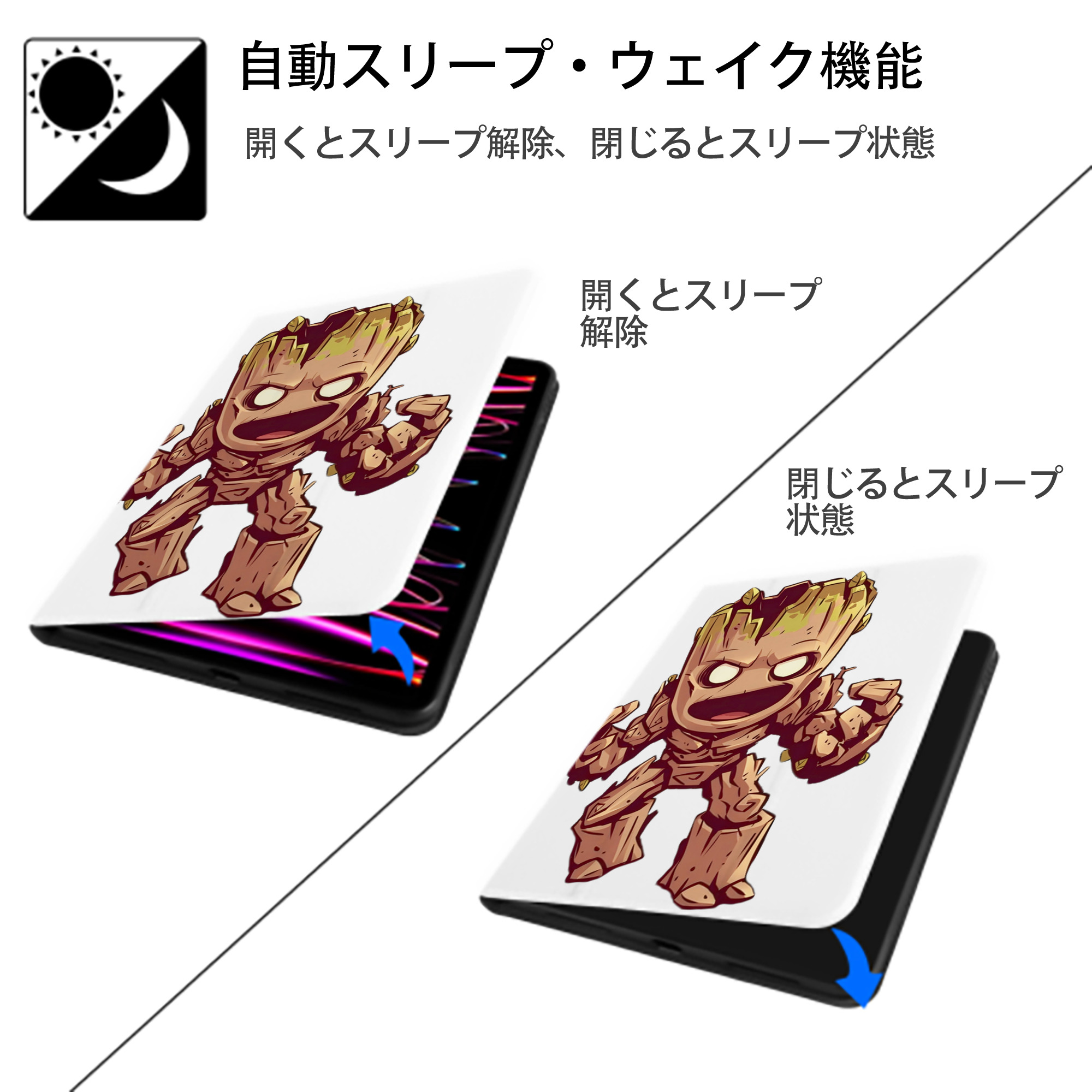 アベンジャーズ The Avengers IPad ケース ペン収納付き 三つ折りスタンド PUレザー×シリコン 対応機種9.5/10.5/10.9インチ