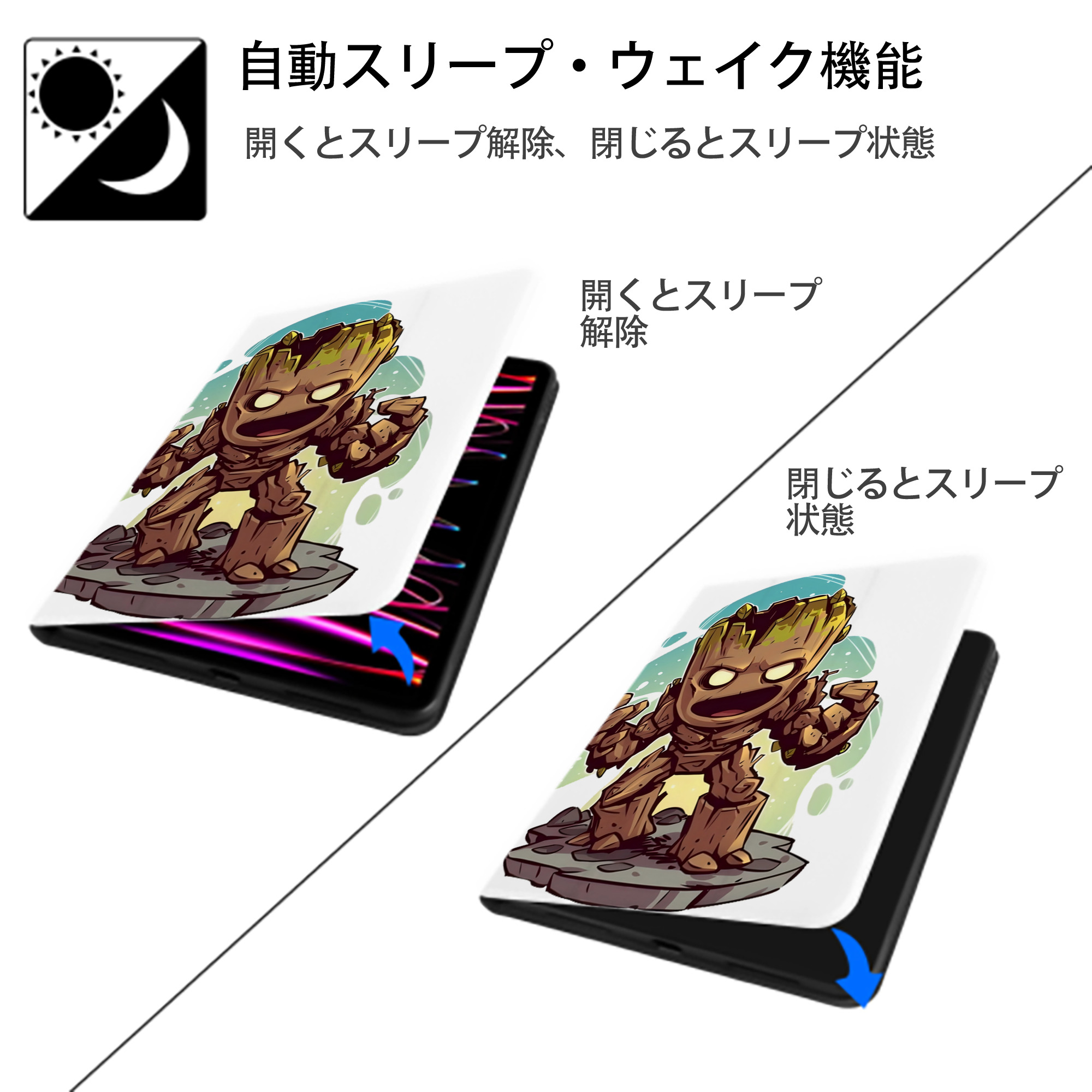 アベンジャーズ The Avengers IPad ケース ペン収納付き 三つ折りスタンド PUレザー×シリコン 対応機種9.5/10.5/10.9インチ