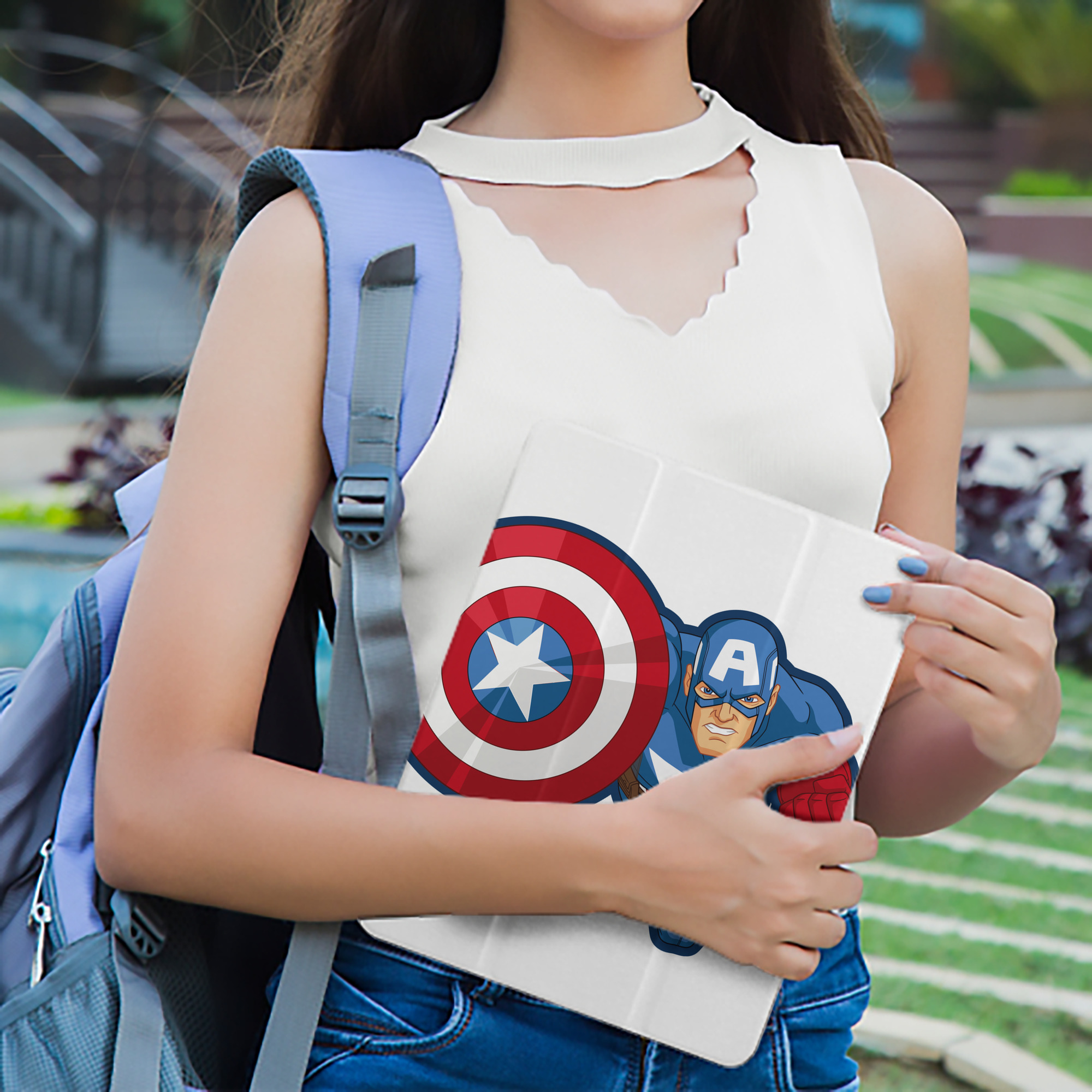 アベンジャーズ The Avengers IPad ケース ペン収納付き 三つ折りスタンド PUレザー×シリコン 対応機種9.5/10.5/10.9インチ