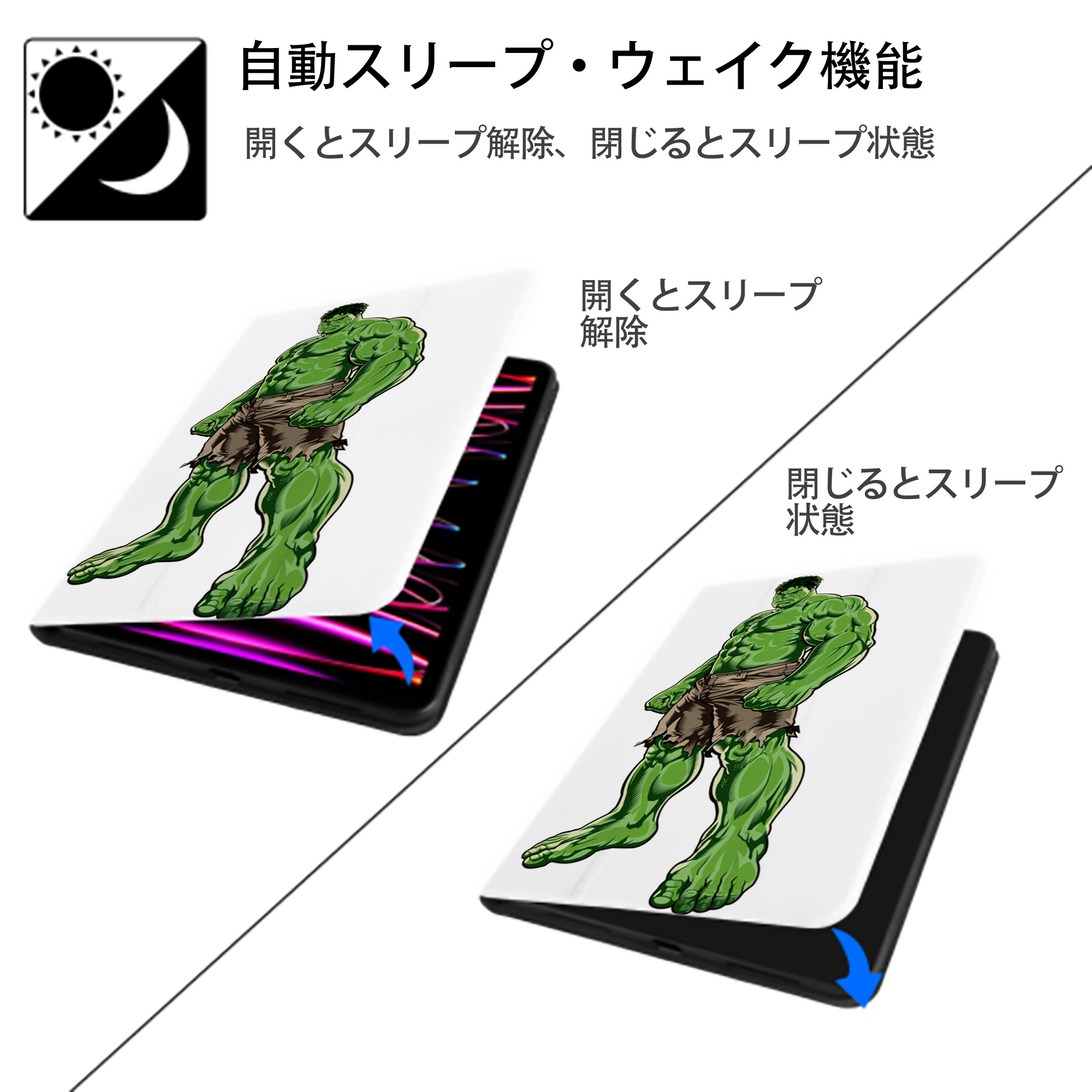 アベンジャーズ The Avengers IPad ケース ペン収納付き 三つ折りスタンド PUレザー×シリコン 対応機種9.5/10.5/10.9インチ