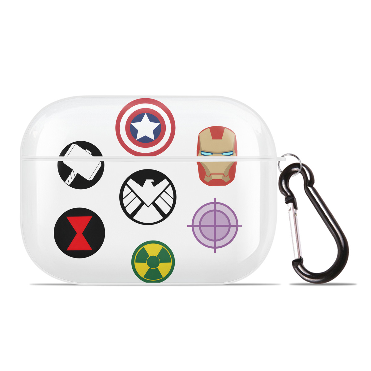 （画像用） アベンジャーズ The Avengers 【AirPods Pro用】ハードシェル保護ケース 耐衝撃・防指紋・カラビナ付き商品仕様
