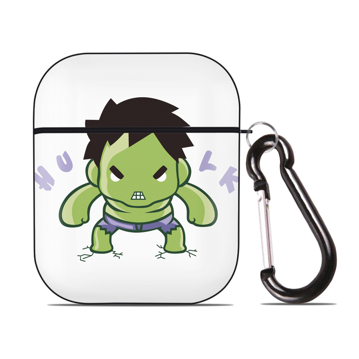 （画像用） アベンジャーズ The Avengers AirPods 第2世代保護ケース ハードシェル ブラック 耐衝撃・防指紋・カラビナ付き