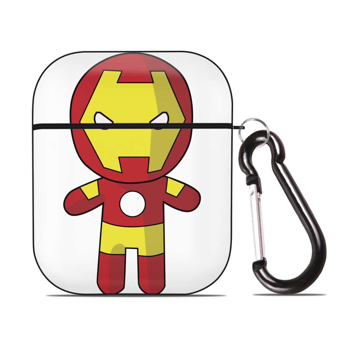 （画像用） アベンジャーズ The Avengers AirPods 第2世代保護ケース ハードシェル ブラック 耐衝撃・防指紋・カラビナ付き